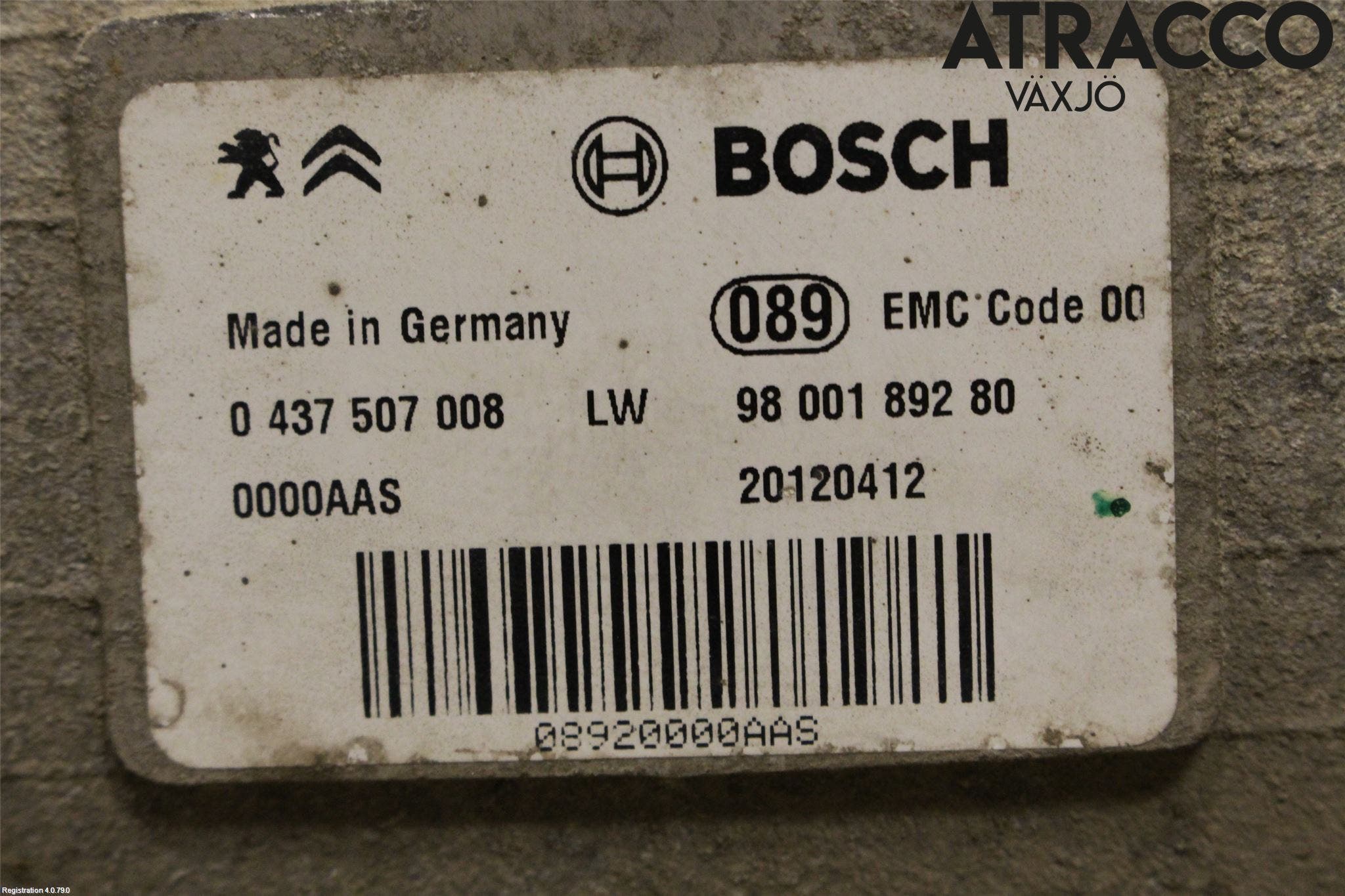 Peugeot 3008 09-16 Motor Elektrisk Bak