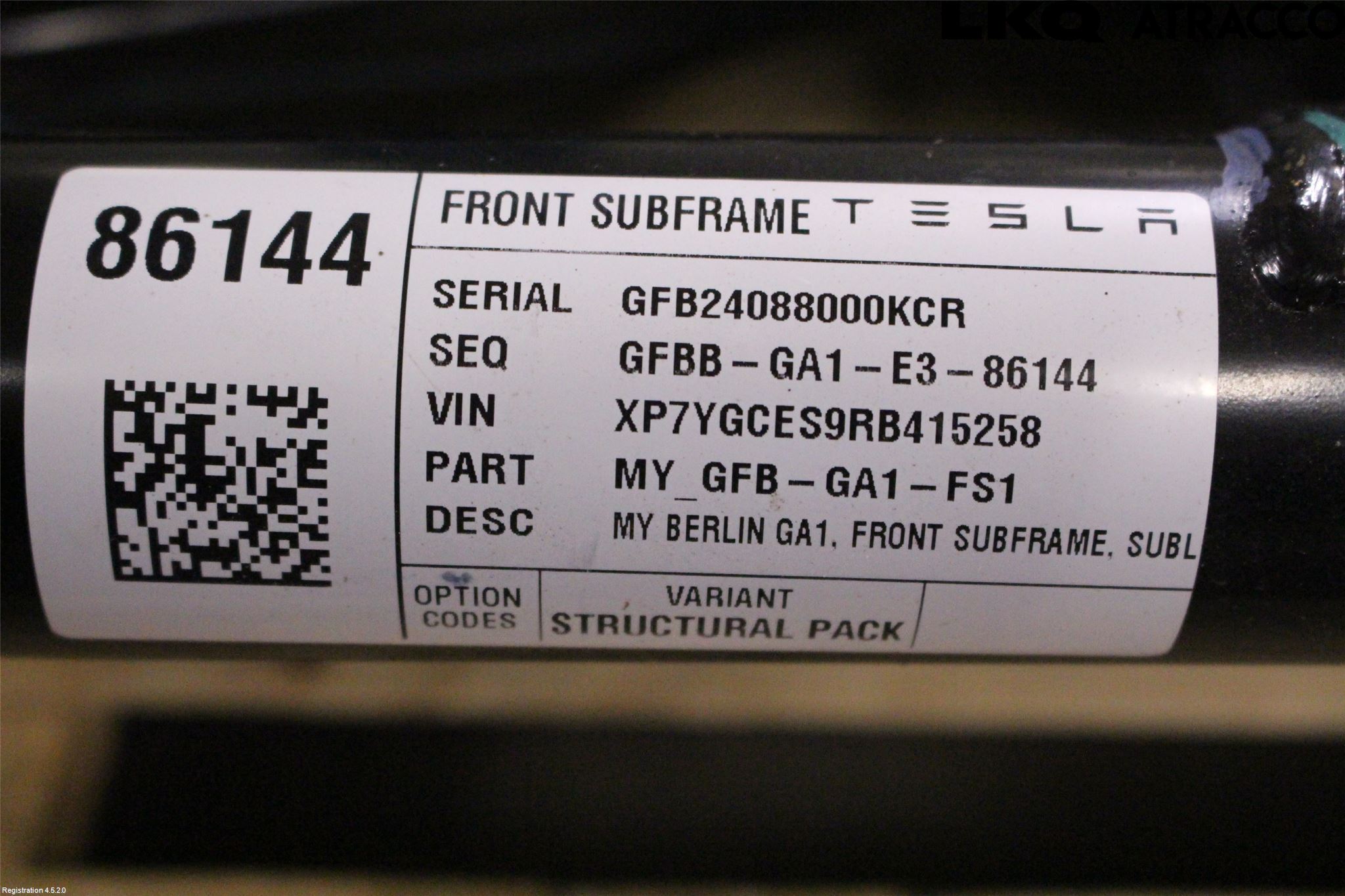 Tesla MODEL Y 21- Framvagnsbalk