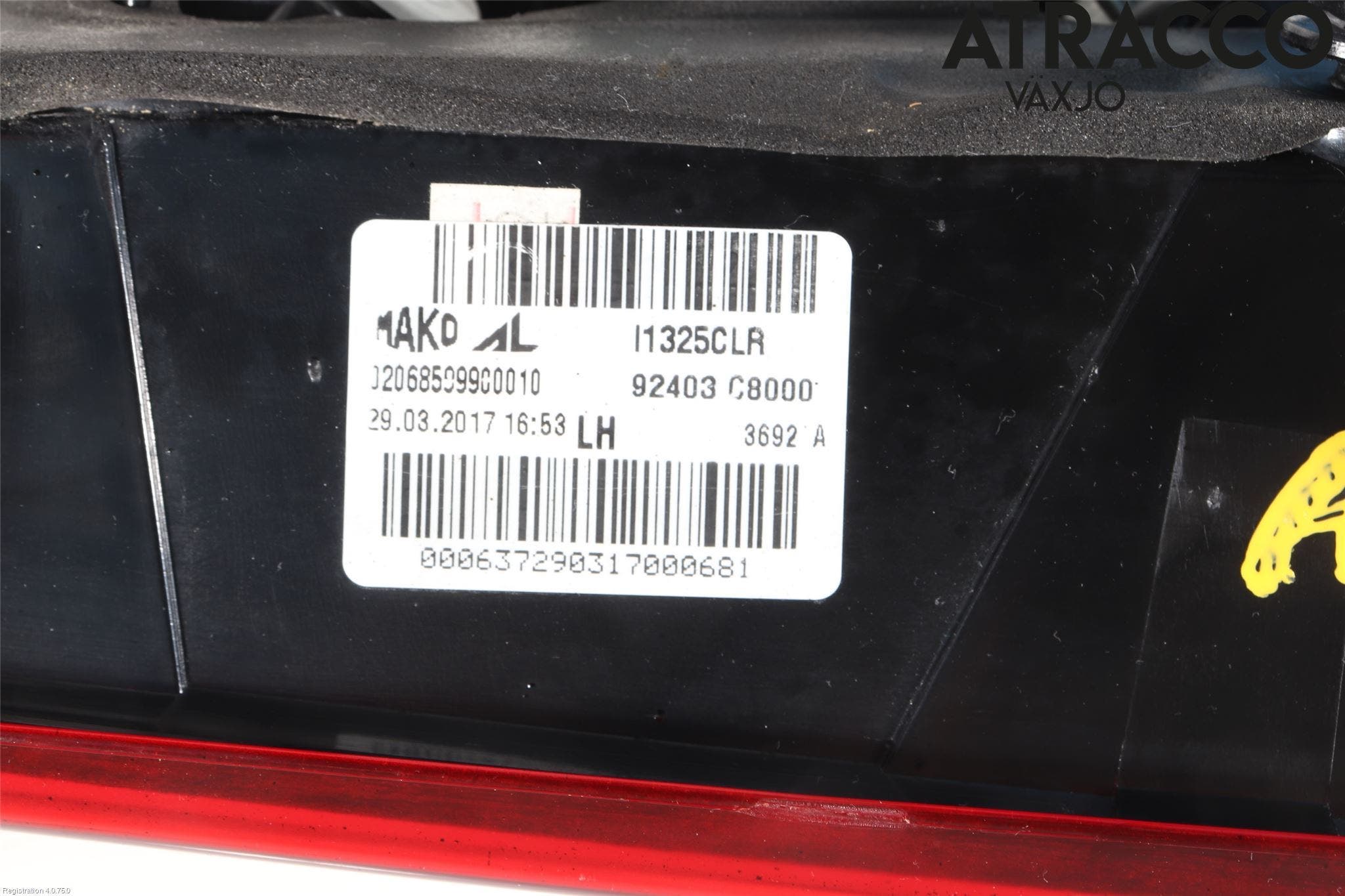 Hyundai i20 GB 15-20 Bakljus Lucka Vä