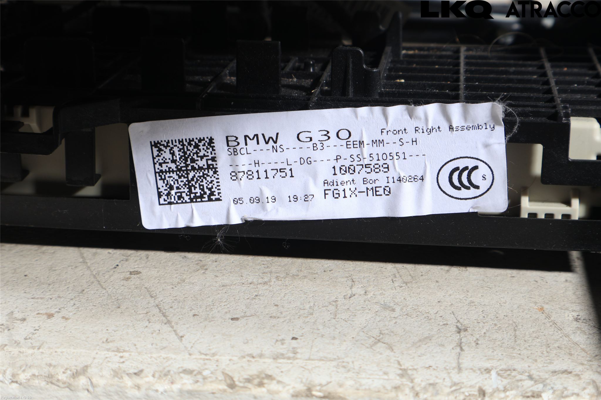 BMW 5 G30/G31/F90 17-23 Inredning Stol Fram Hö