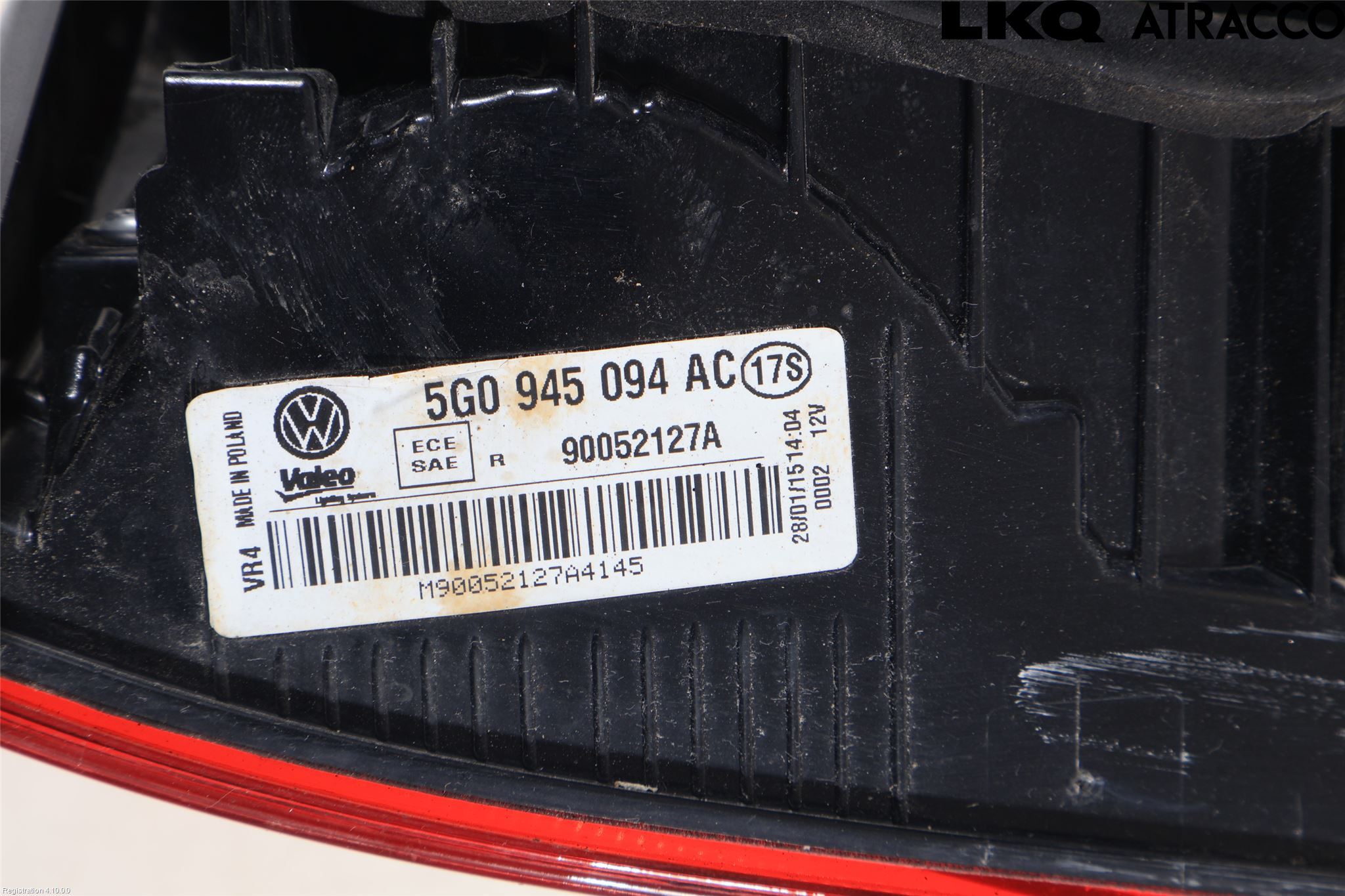 Volkswagen VW GOLF / E-GOLF VII 13-20 Bakljus Lucka Hö