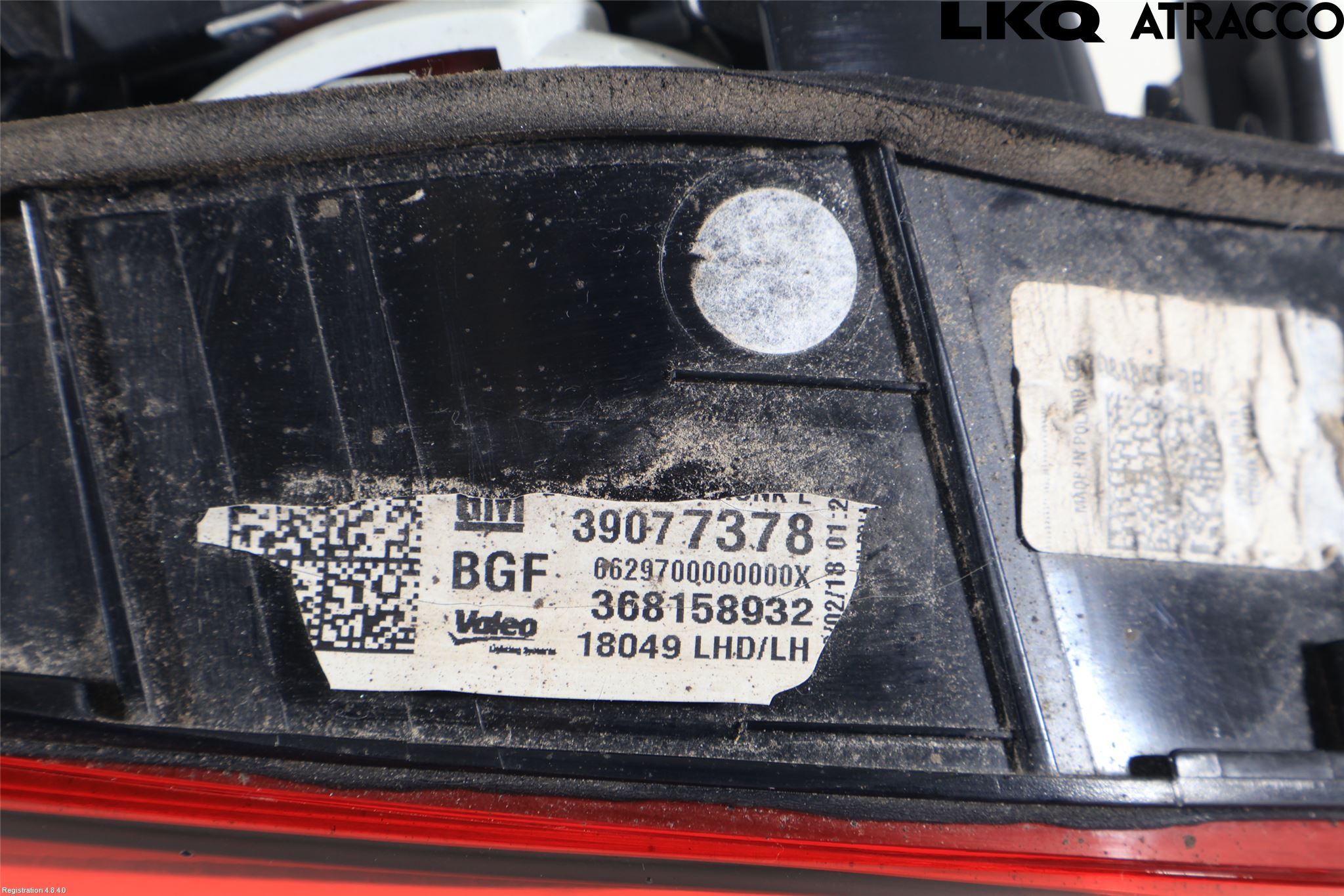 Opel ASTRA K 16-22 Bakljus Lucka Vä