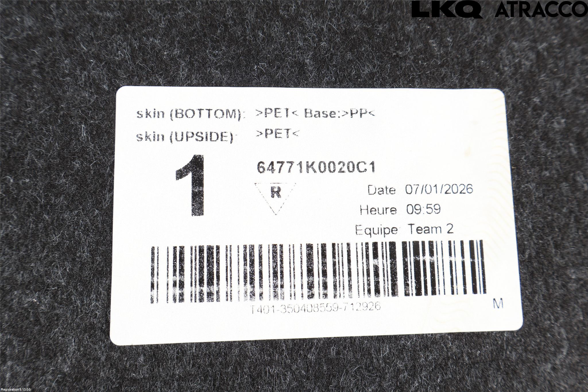Toyota YARIS XP21 20- Bagage Golv