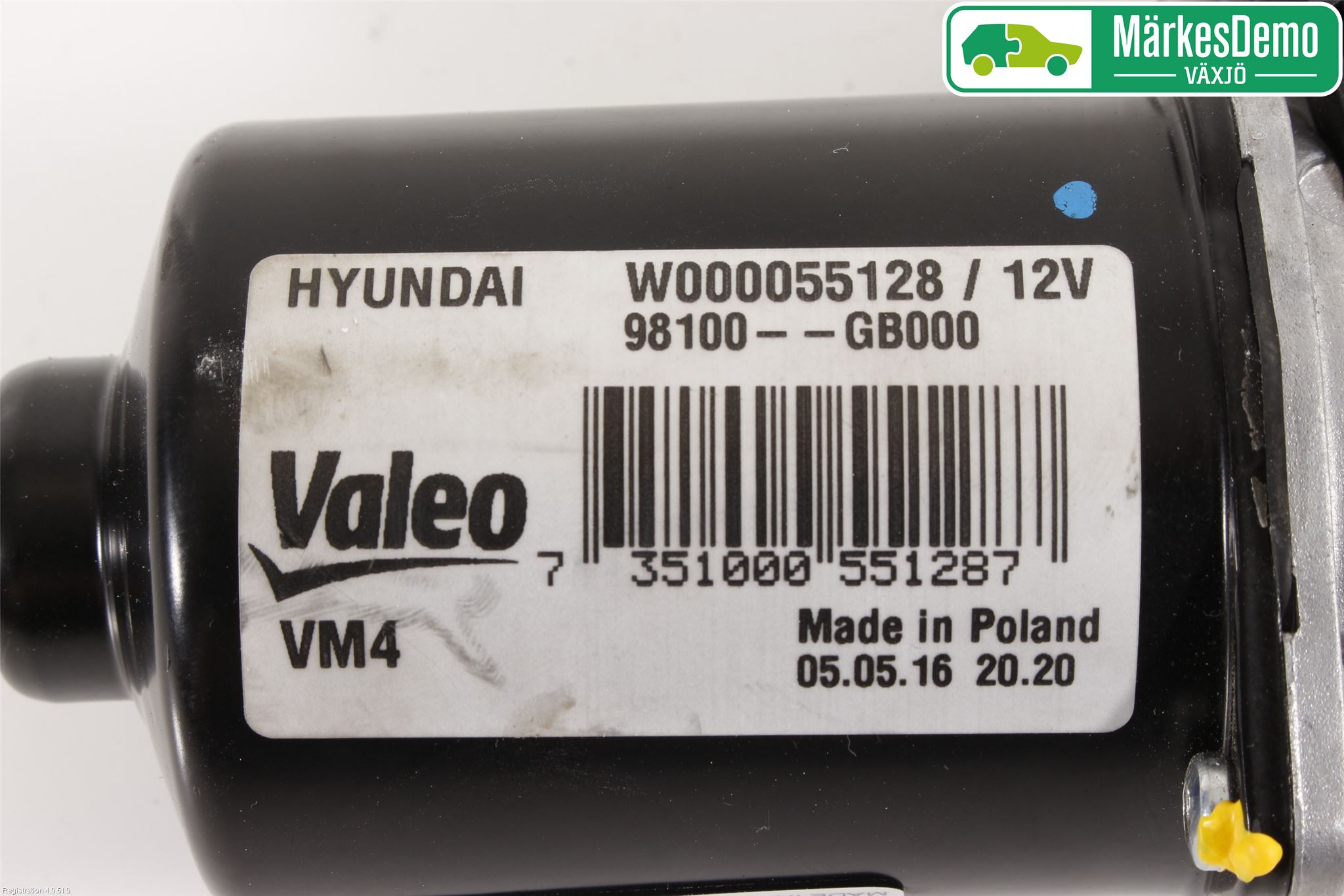 Hyundai i20 GB 15-20 Torkarmotor Vindruta