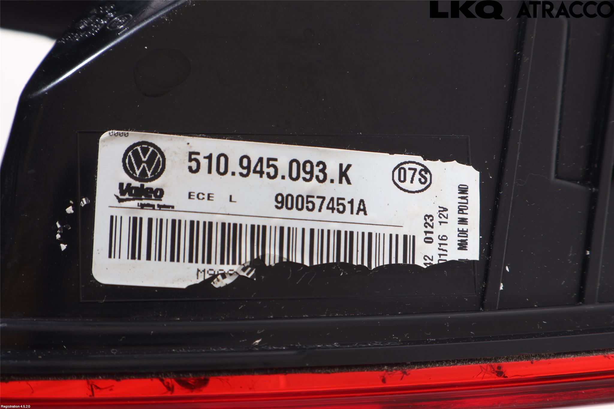 Volkswagen VW GOLF SPORTSVAN 15-20 Bakljus Lucka Vä