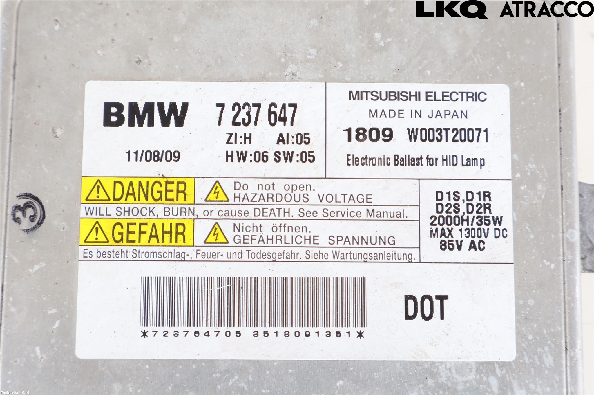 BMW 5 F10/F11/F18 09-17 Styrenhet Strålkastare
