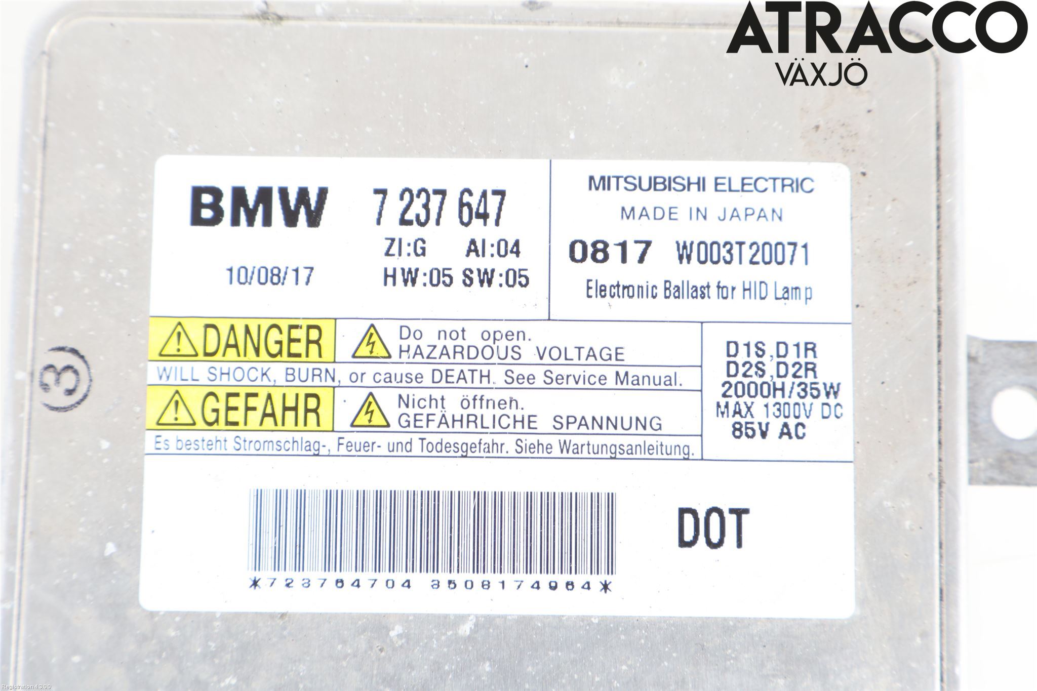 BMW 5 F10/F11/F18 09-17 Styrenhet Strålkastare