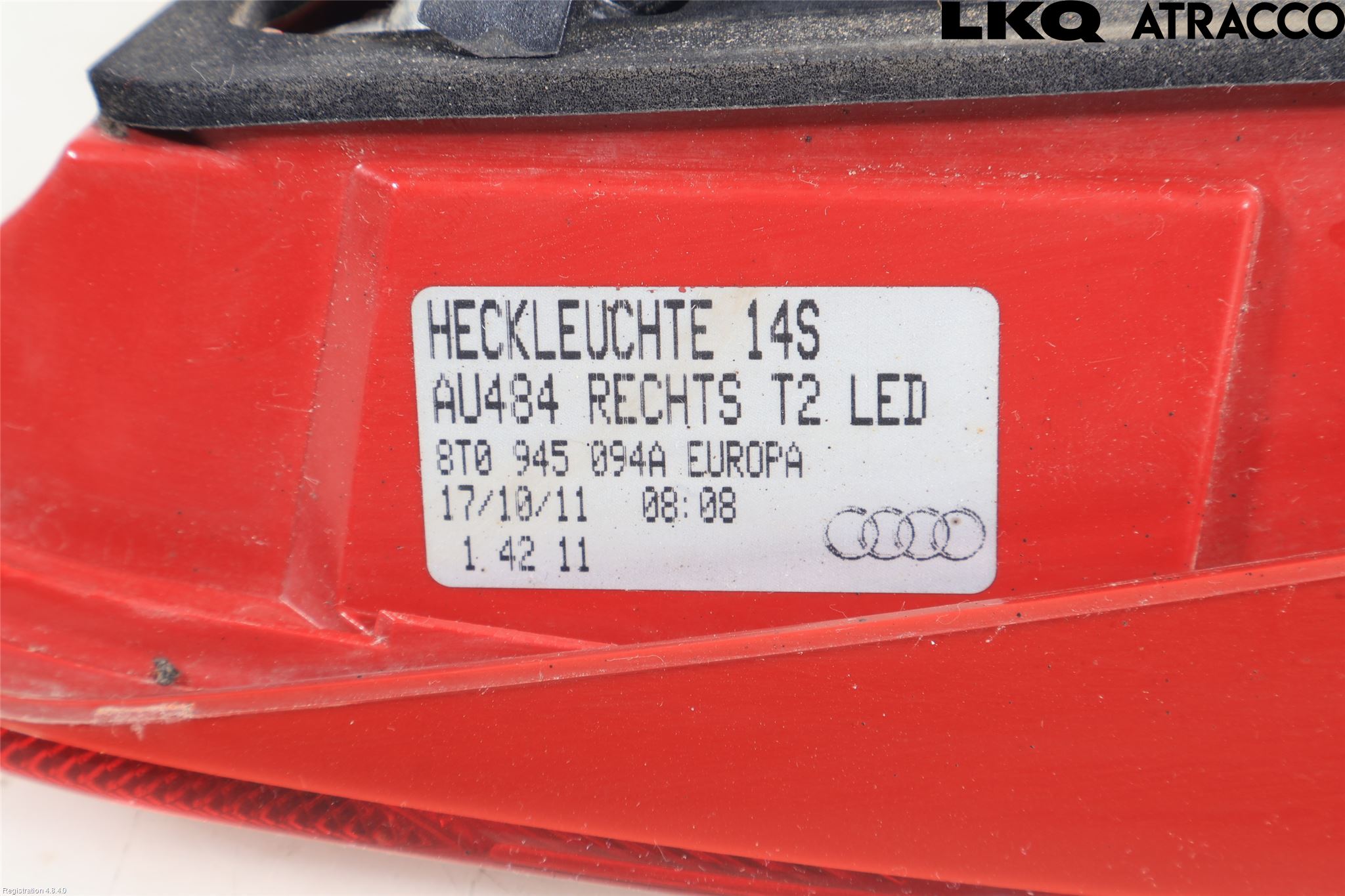 Audi A5 07-16 Bakljus Lucka Hö