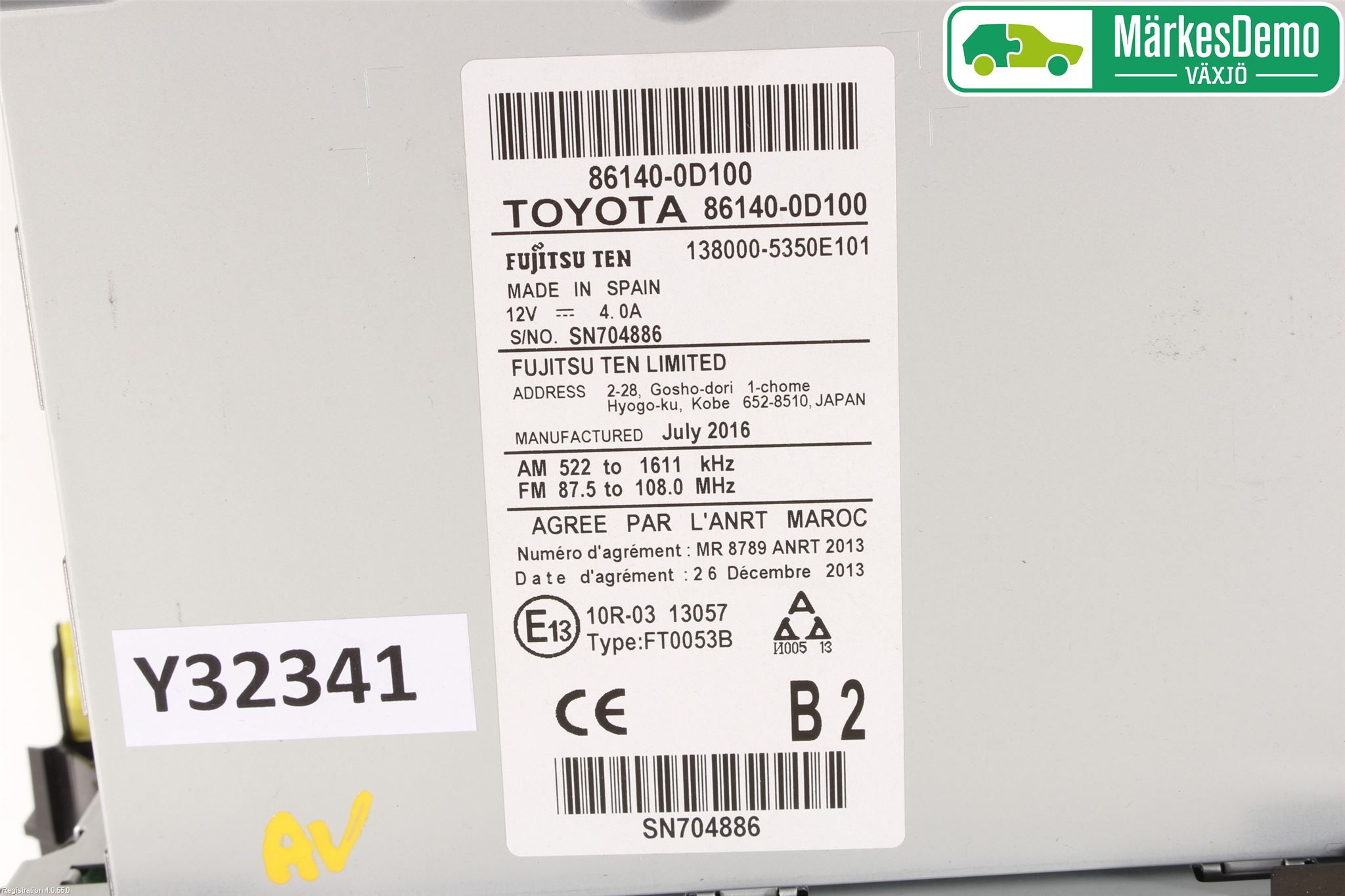 Toyota YARIS XP130 15-20 Cd Radio - Multimediapanel