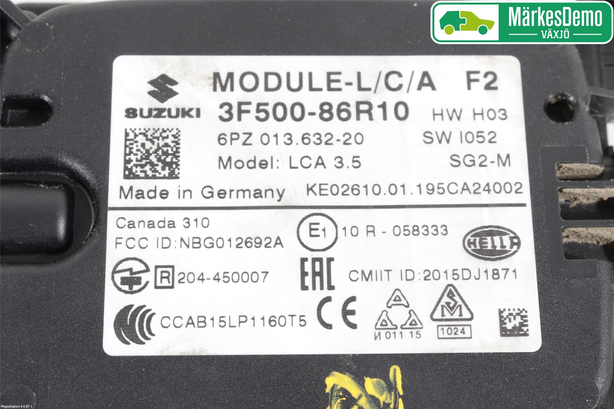 Suzuki VITARA 15- Sensor Aktivt Kollisionsskydd