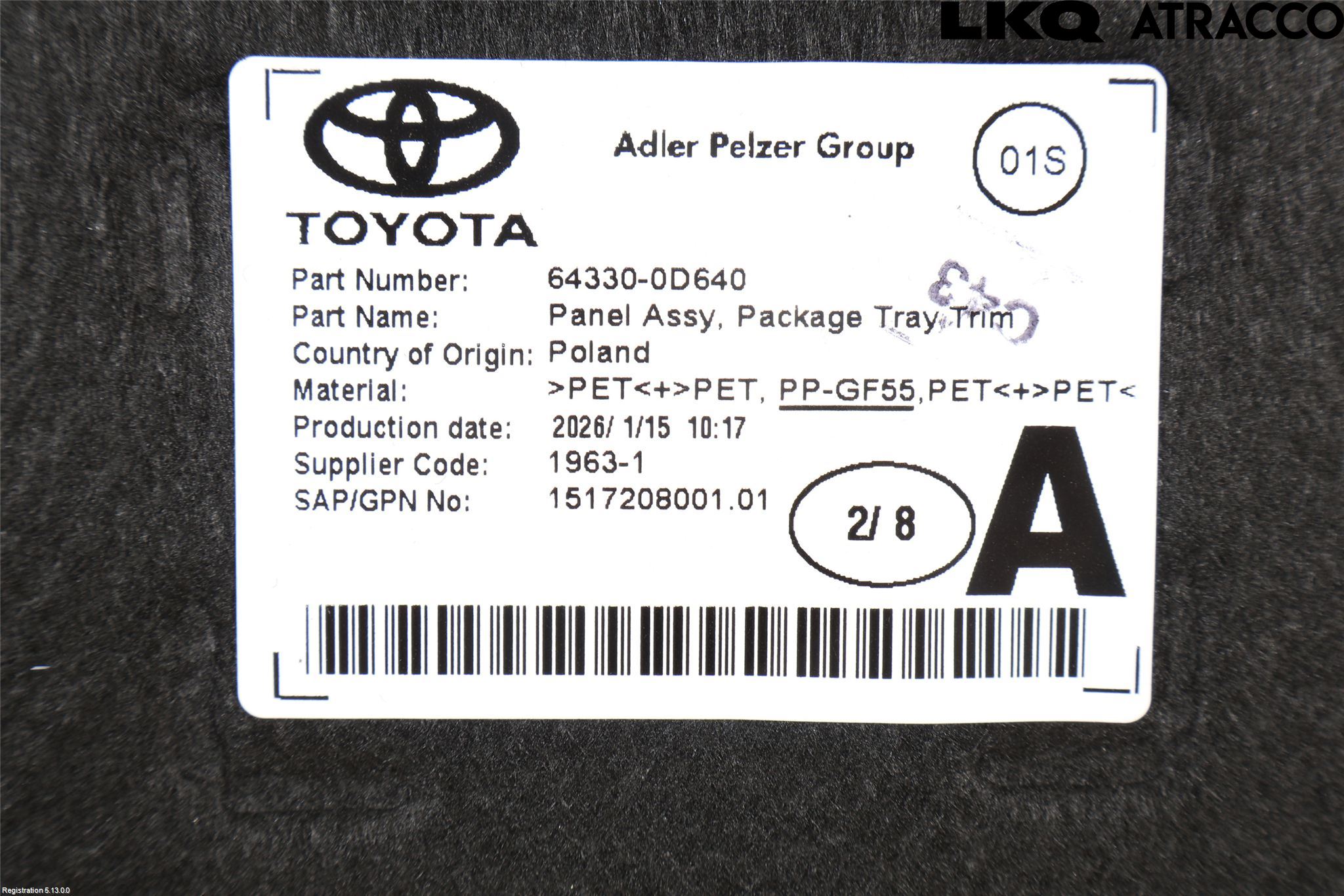 Toyota YARIS XP21 20- Hatthylla