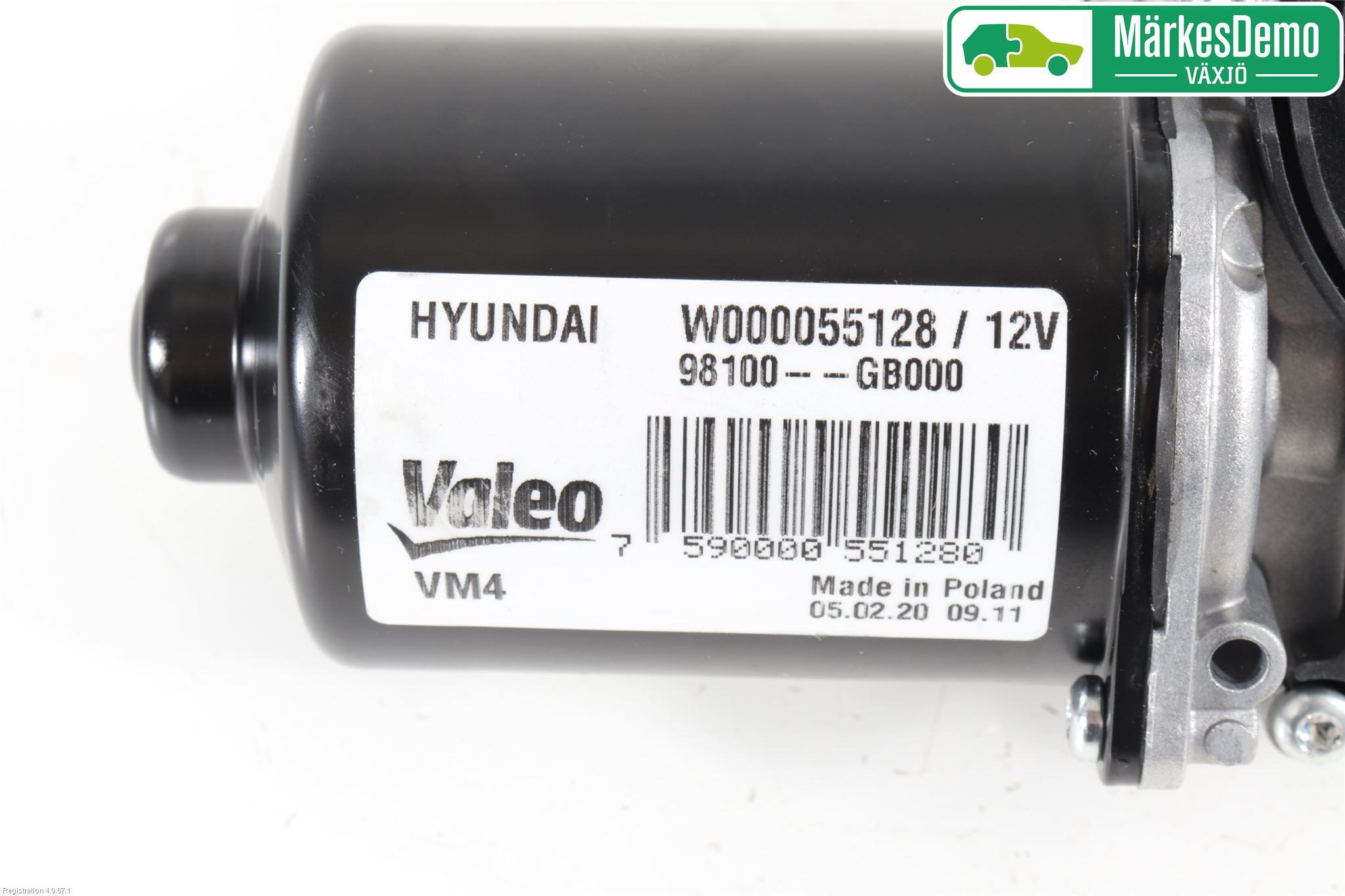 Hyundai i20 GB 15-20 Torkarmotor Vindruta