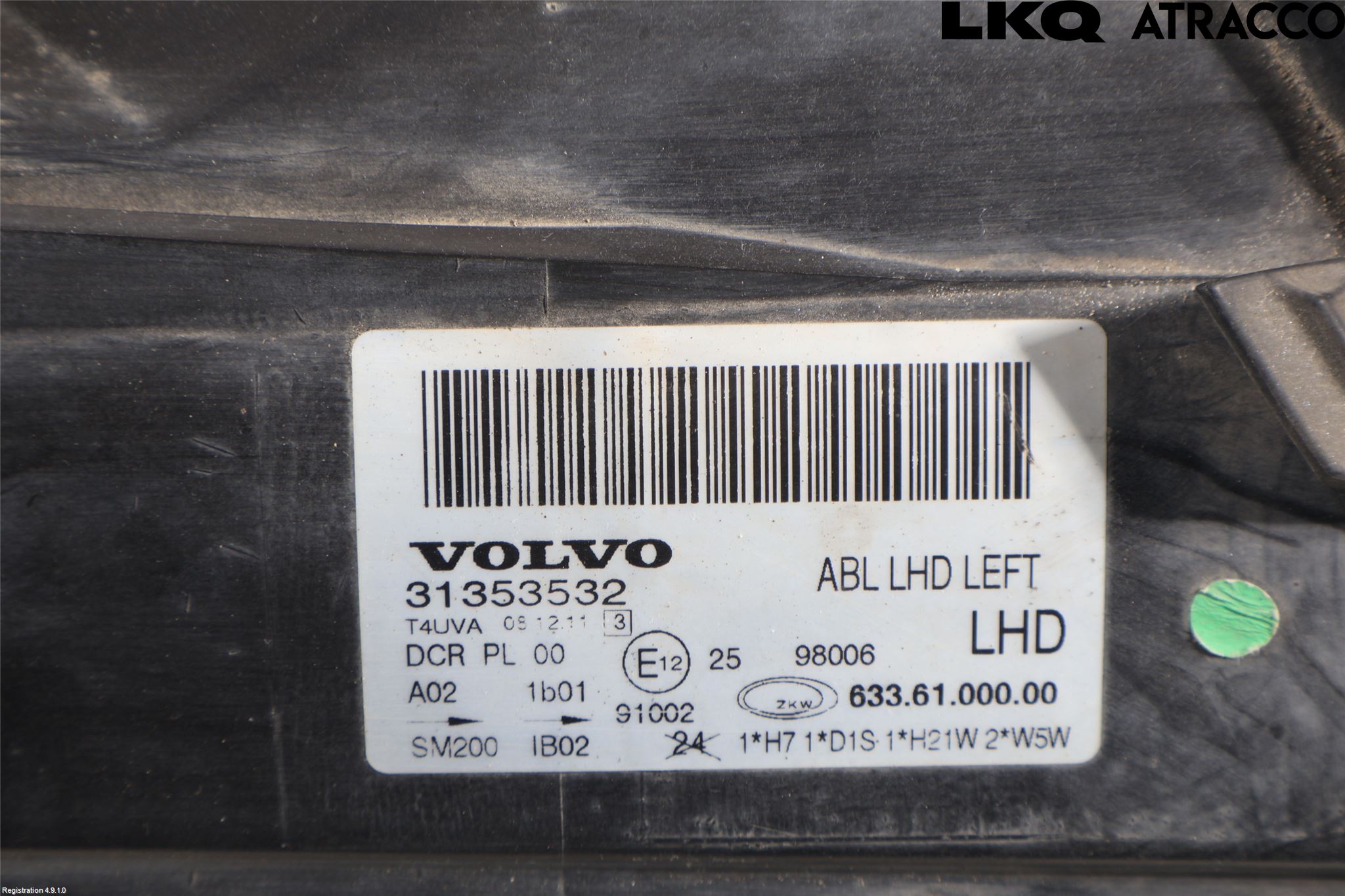 Volvo V70 08-13 Strålkastare Vänster