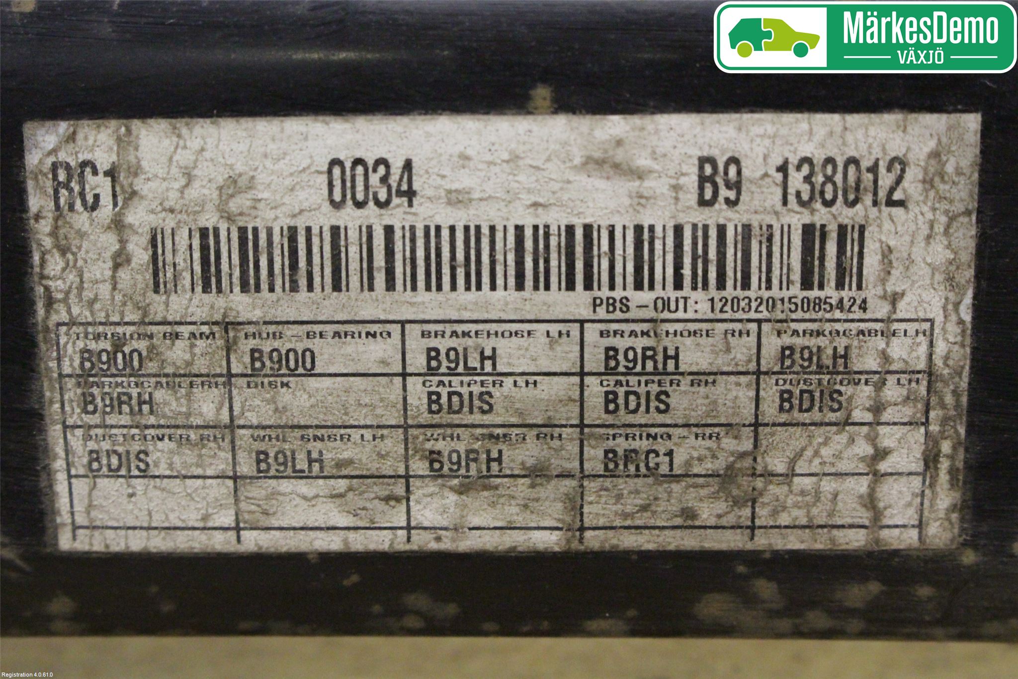 Hyundai i10 BA 14-16 Bakaxelbalk