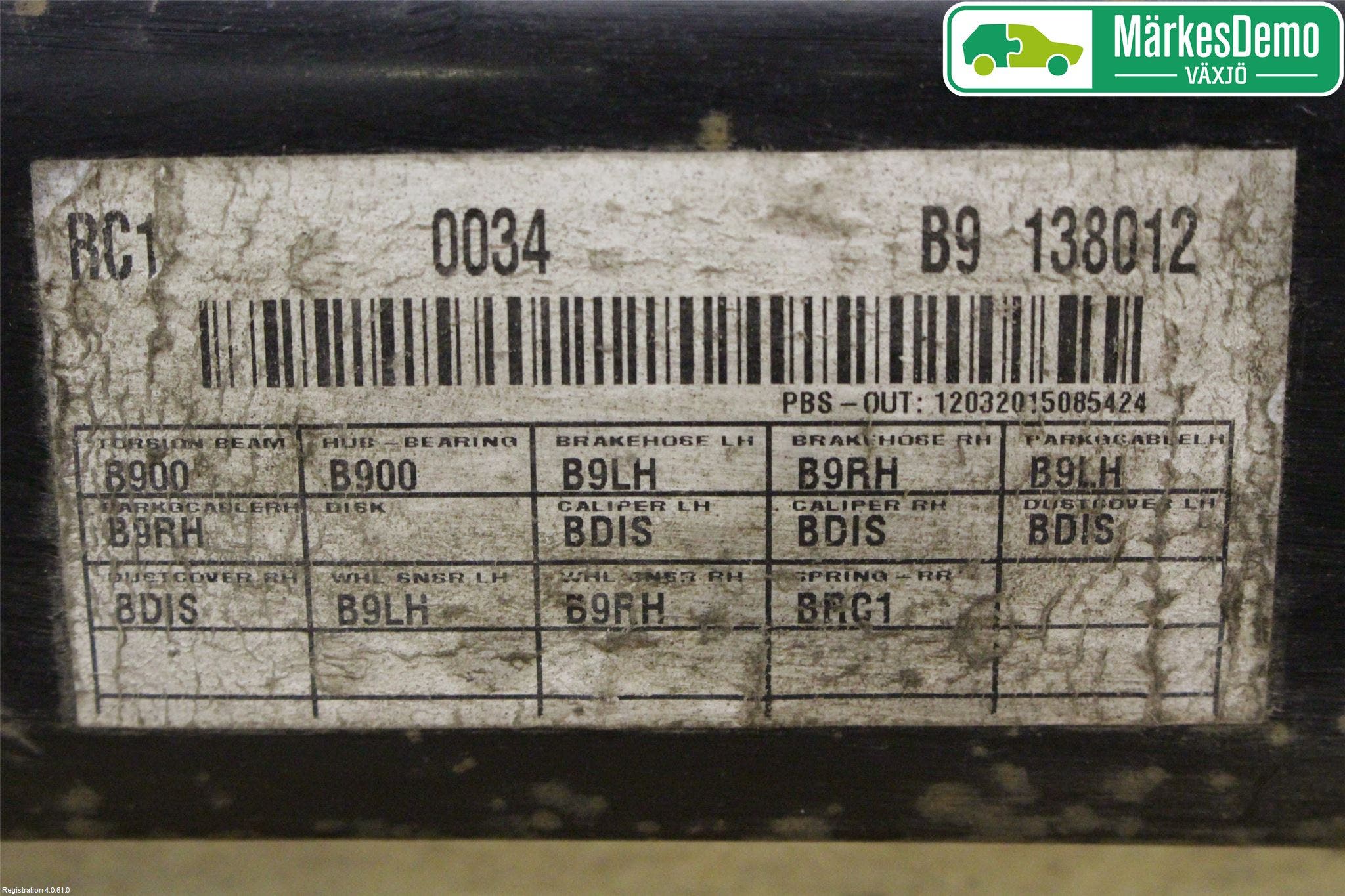 Hyundai i10 BA 14-16 Bakaxelbalk