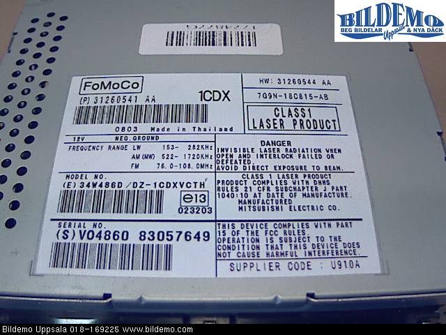 Volvo V70 08-13 Cd Radio - Multimediapanel