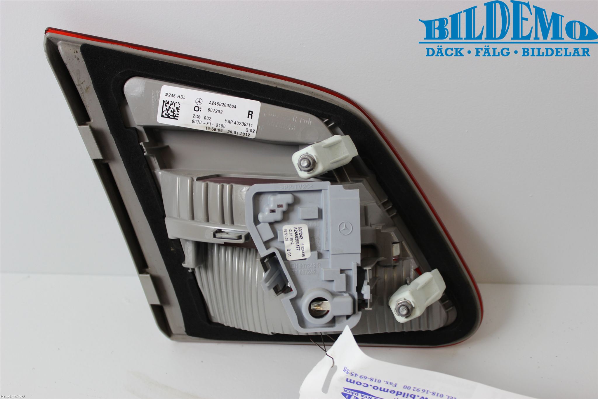 Mercedes-Benz MB B-KLASS (W246/W242) 12-19 Bakljus Lucka Hö