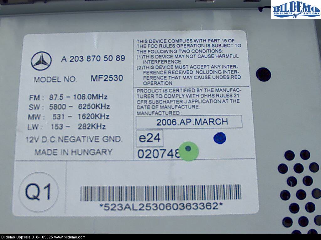 Mercedes-Benz MB C (203) 00-07 Cd Radio - Multimediapanel