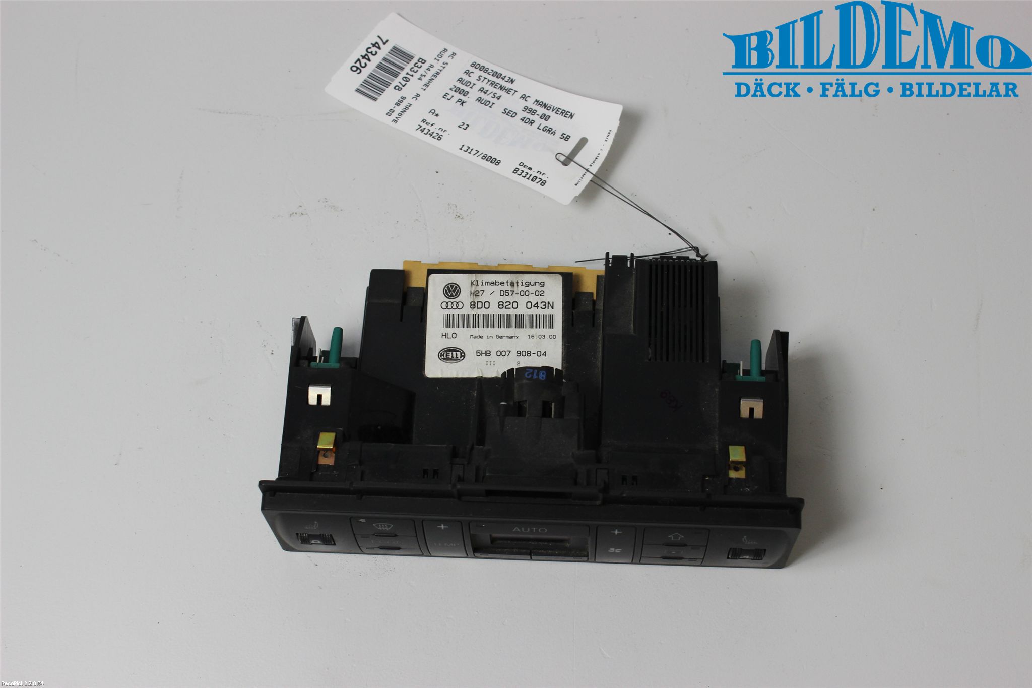 Audi A4/S4 99B-00 Ac Styrenhet Ac Manöveren