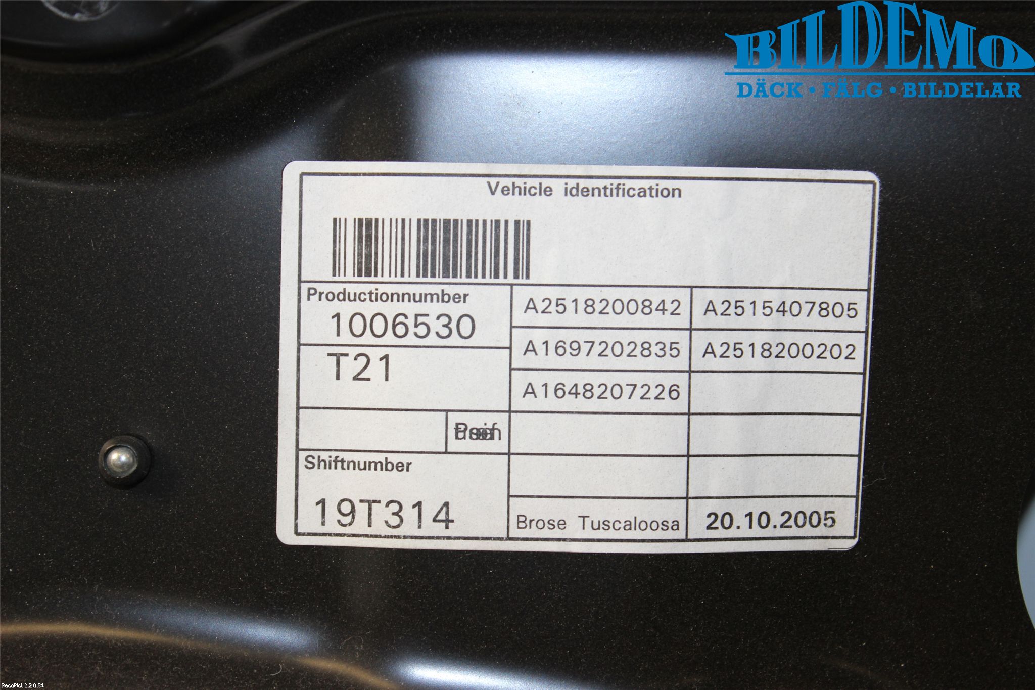 Mercedes-Benz MB R-KLASS (W251) 05-13 Fönsterhiss El Kompl