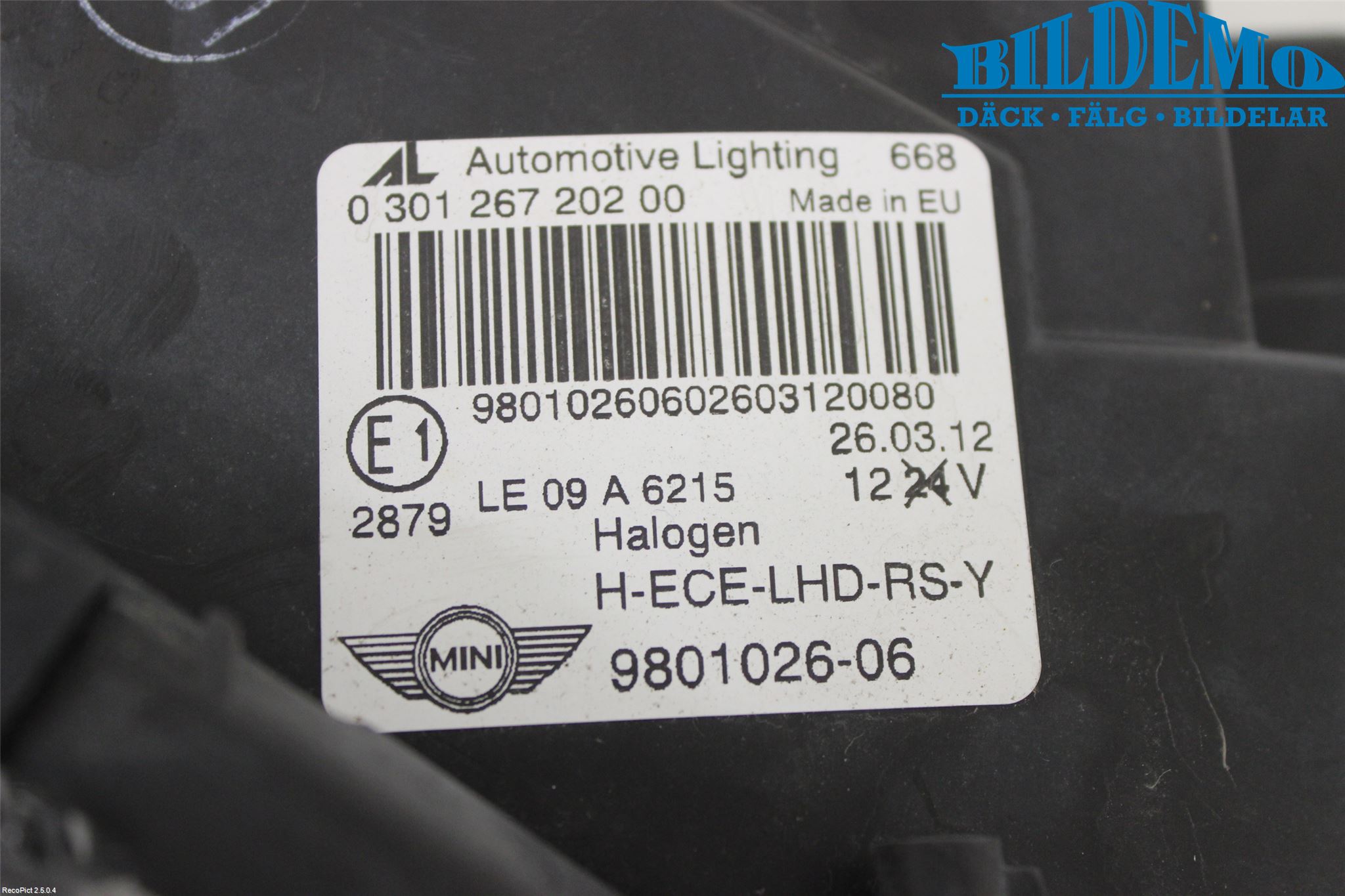 Mini COUNTRYMAN R60 11-16 Strålkastare Höger