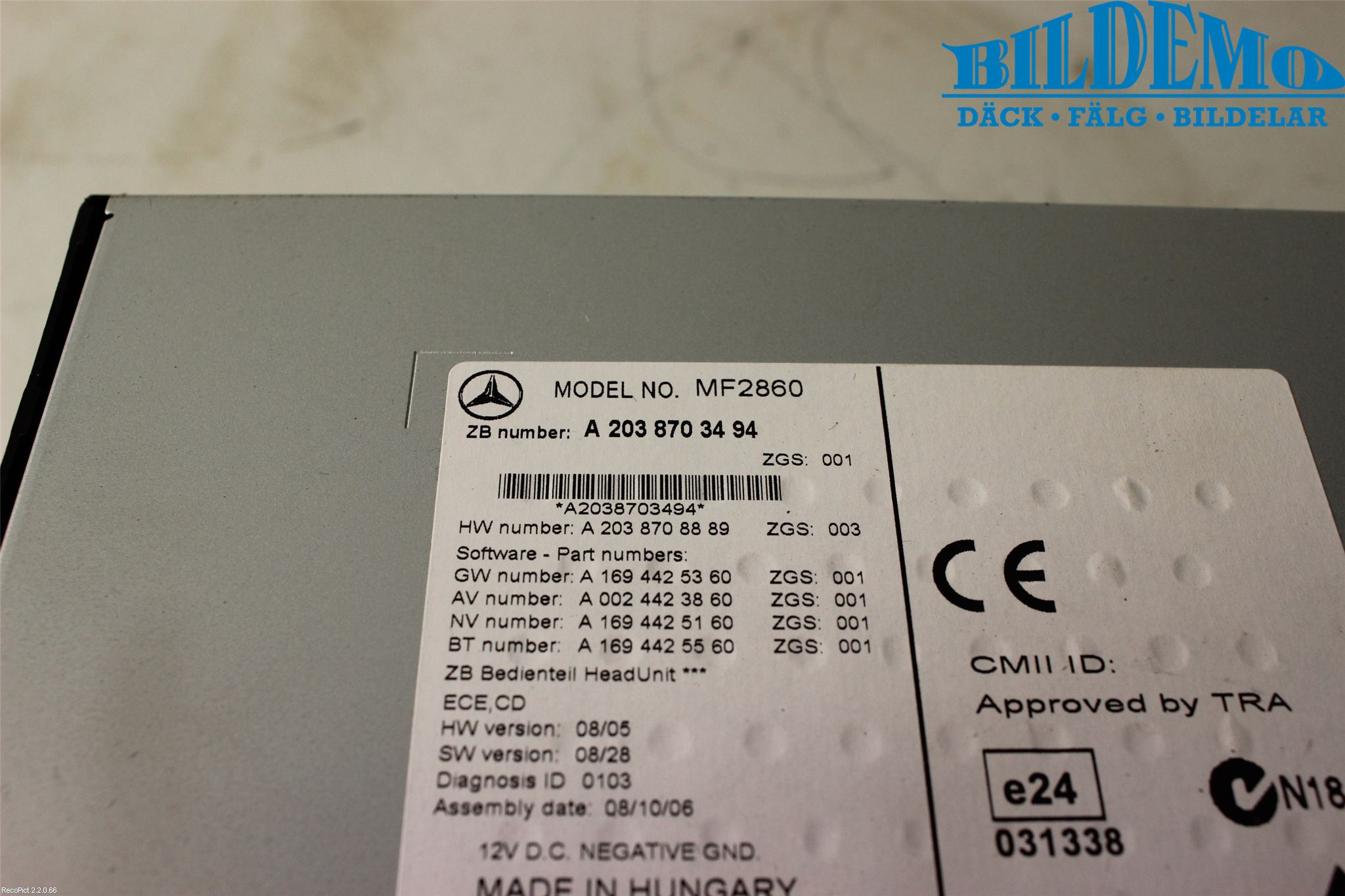 Mercedes-Benz MB C-KLASS (W204) 07-15 Cd Radio - Multimediapanel