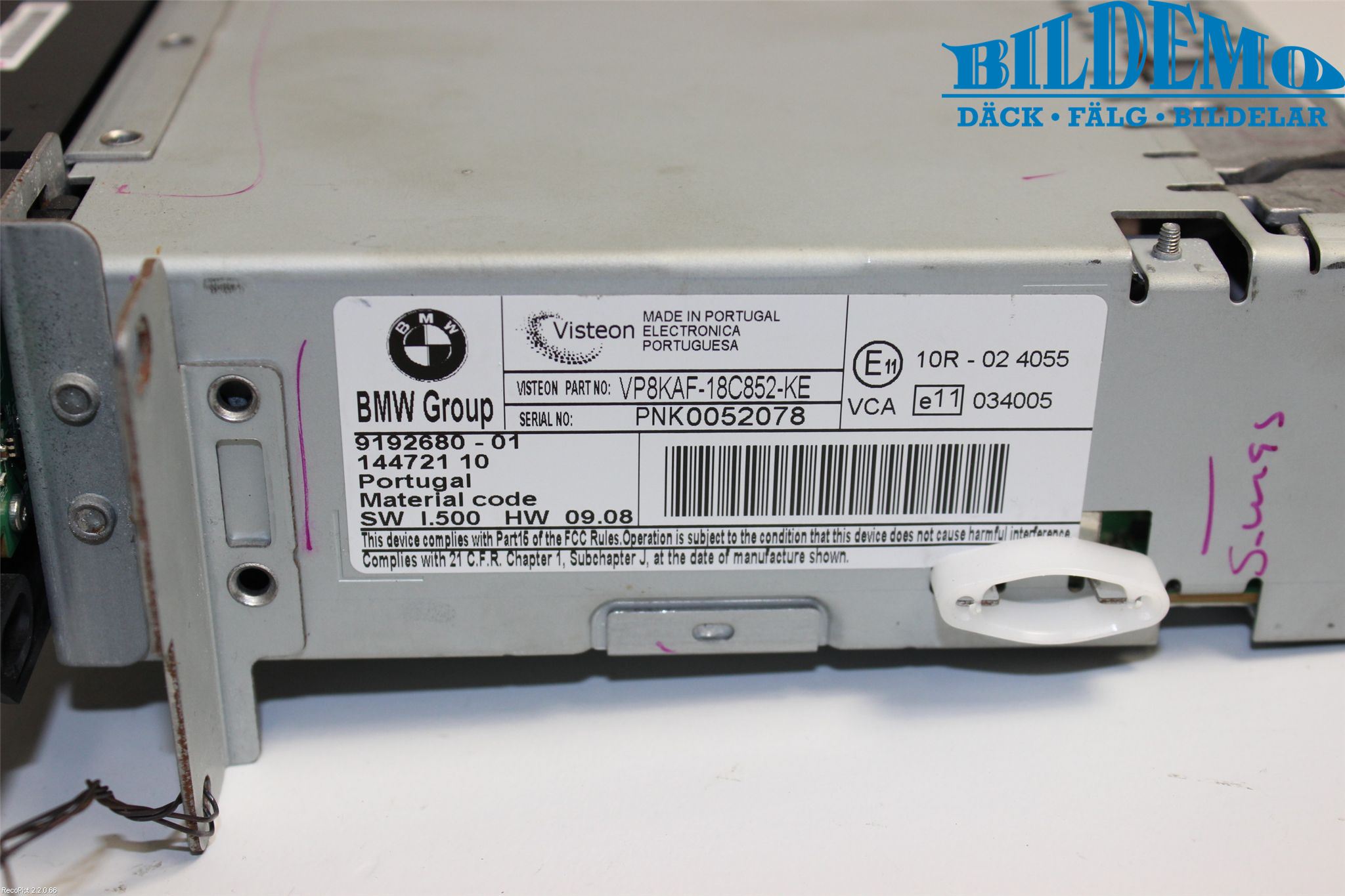 BMW 5 E60/61 Sed/Tou 02-10 Cd Radio - Multimediapanel