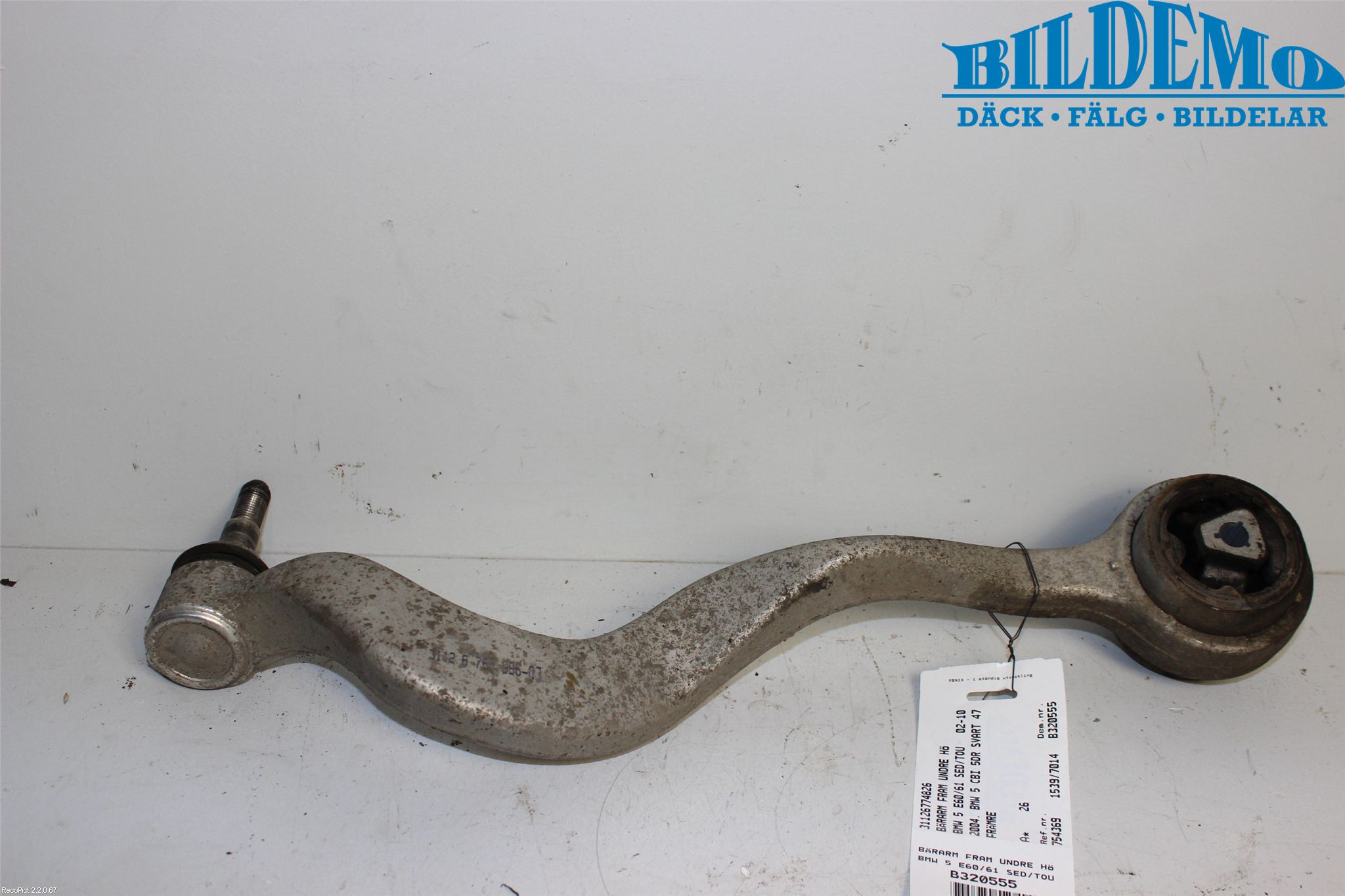 BMW 5 E60/61 Sed/Tou 02-10 Bärarm Fram Undre Hö