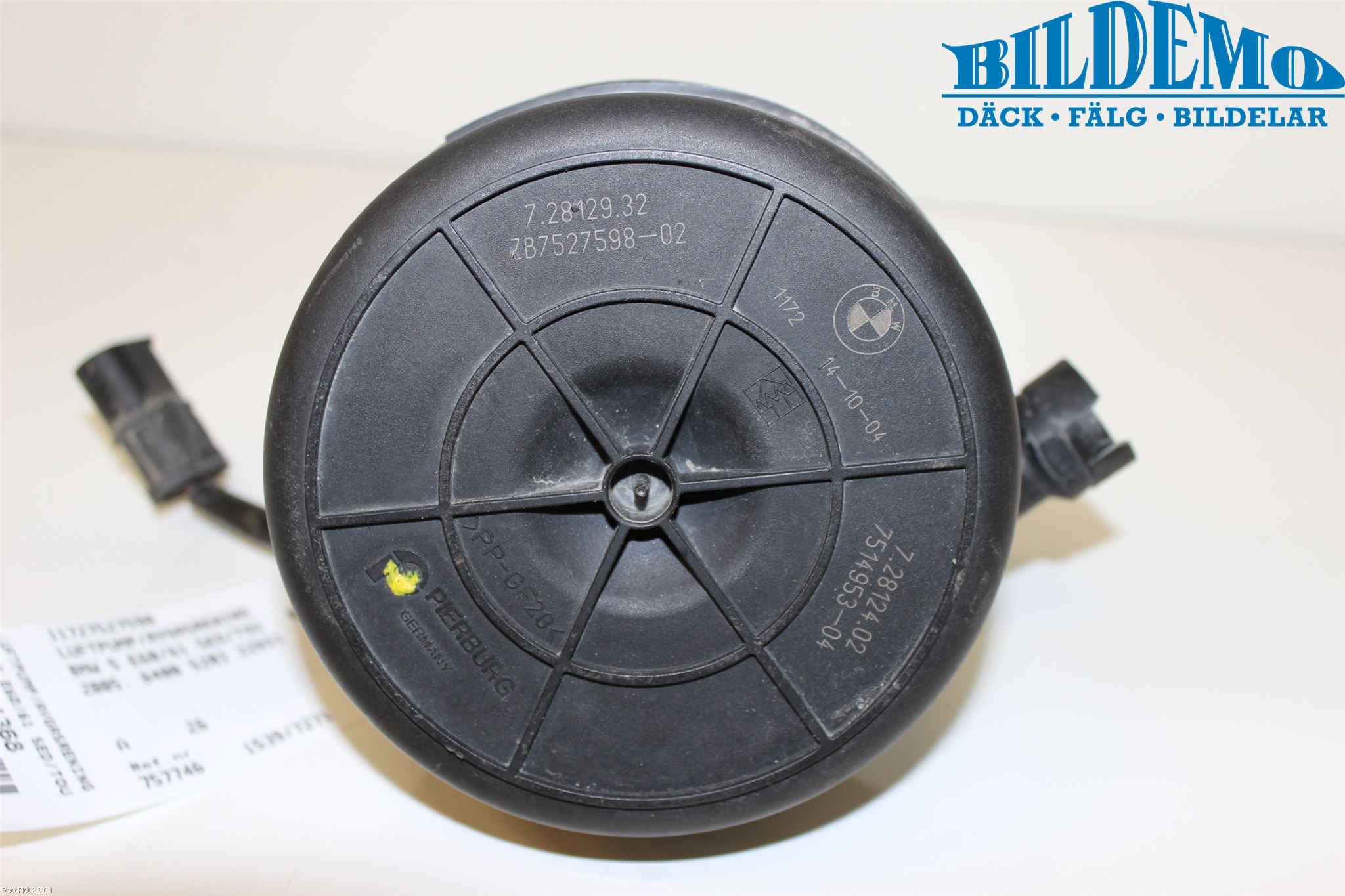 BMW 5 E60/61 Sed/Tou 02-10 Luftpump-Avgasrening