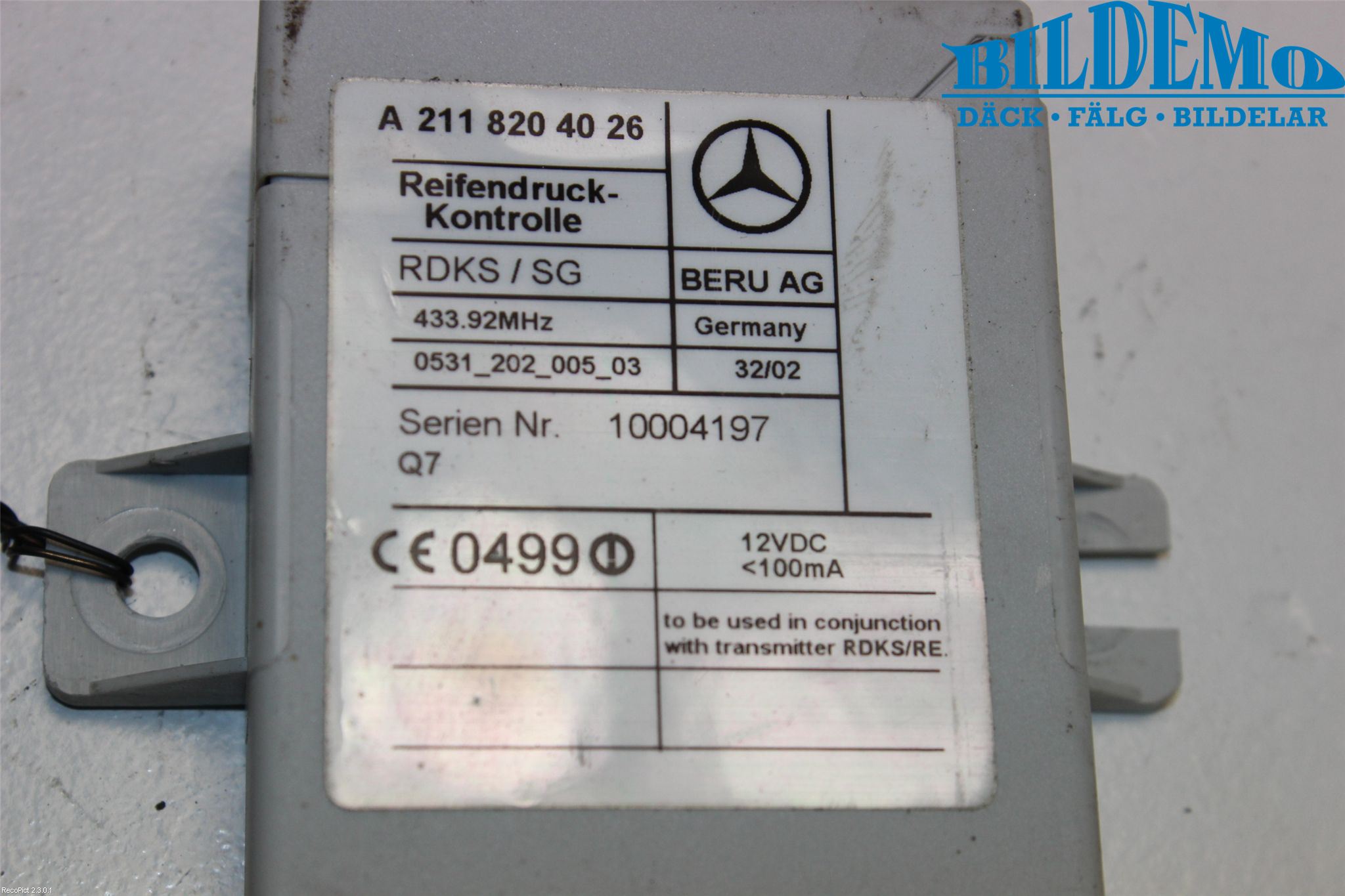 Mercedes-Benz MB E-KLASS (W211) 02-09 Givare Däcktryck