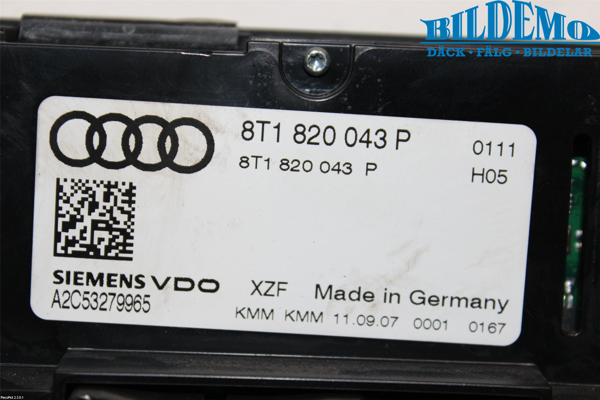 Audi A5 07-16 Ac Styrenhet Ac Manöveren