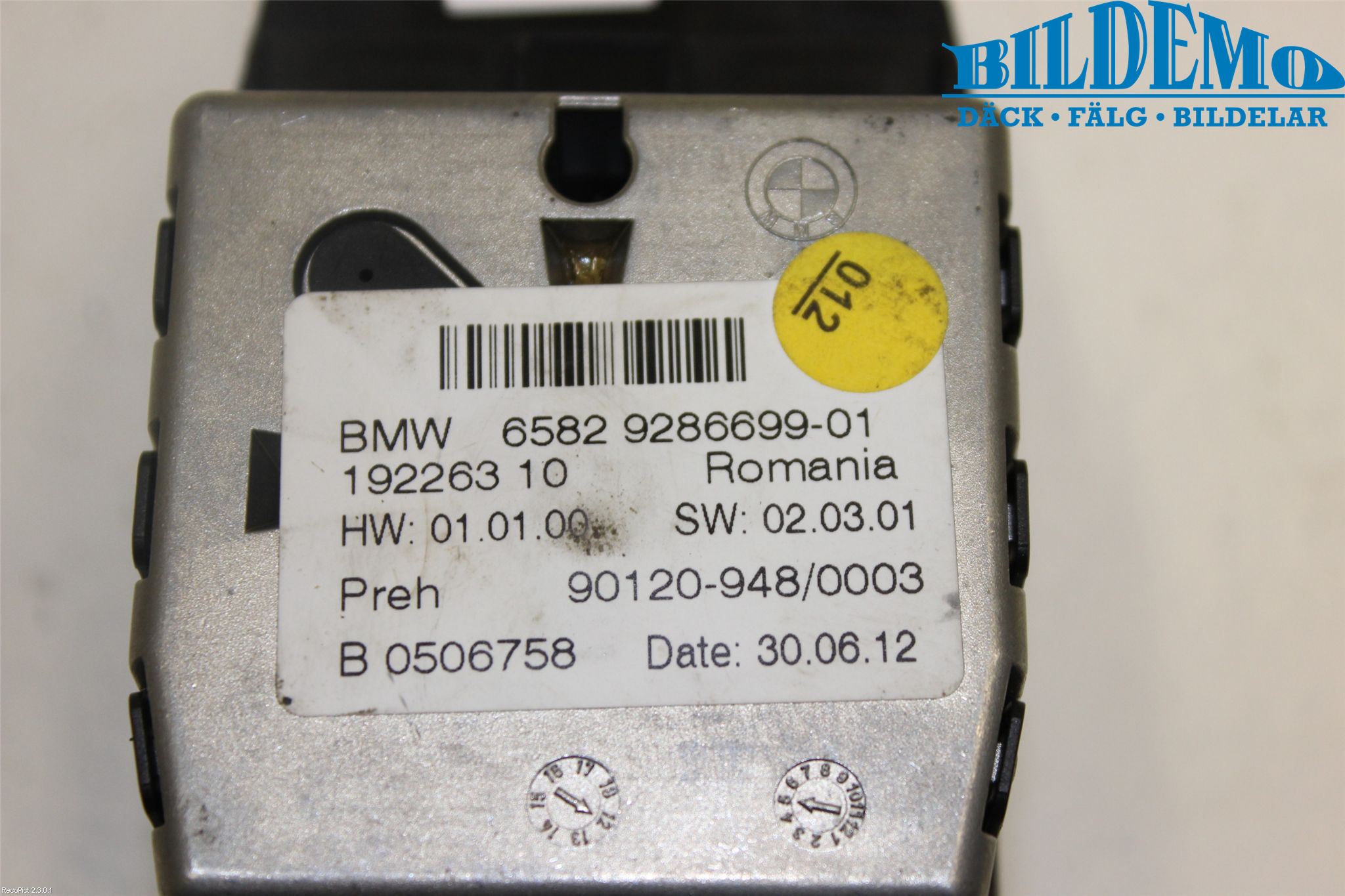 BMW 5 F10/F11/F18 09-17 Strömställare Färddator