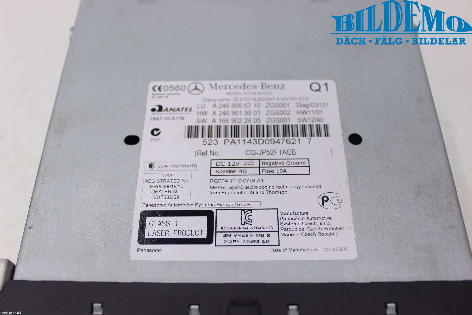 Mercedes-Benz MB A-KLASS (W176) 13-18 Cd Radio - Multimediapanel