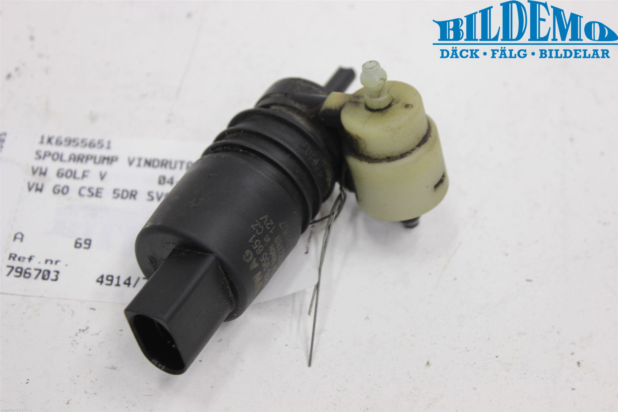 Volkswagen VW GOLF V 04-09 Spolarpump Vindruta