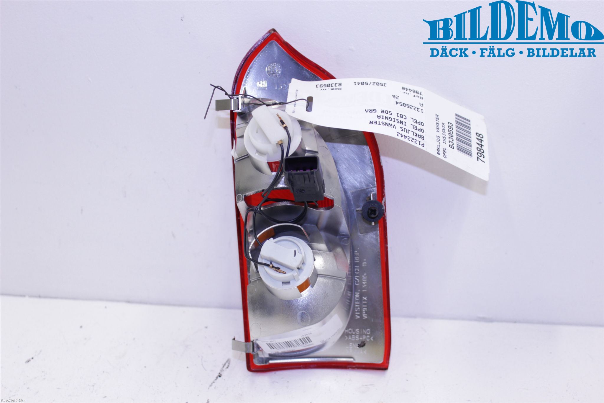 Opel INSIGNIA 09-16 Bakljus Vänster