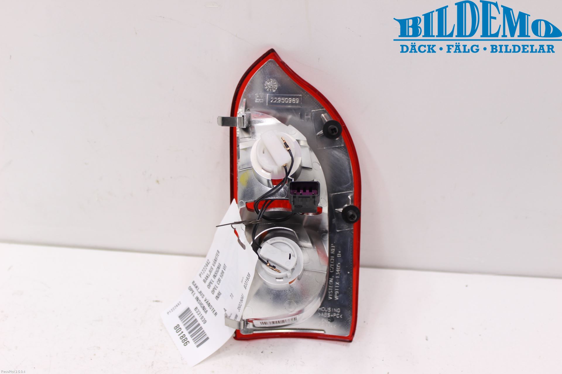 Opel INSIGNIA 09-16 Bakljus Vänster