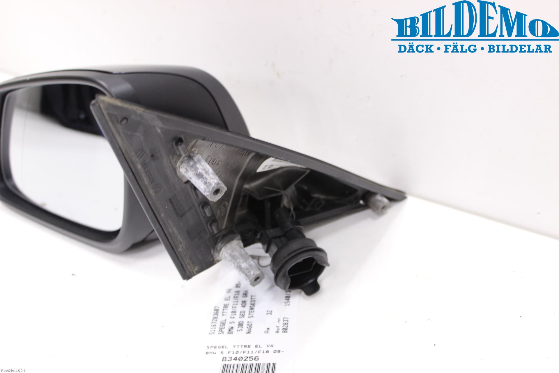 BMW 5 F10/F11/F18 09-17 Spegel Yttre El Vä