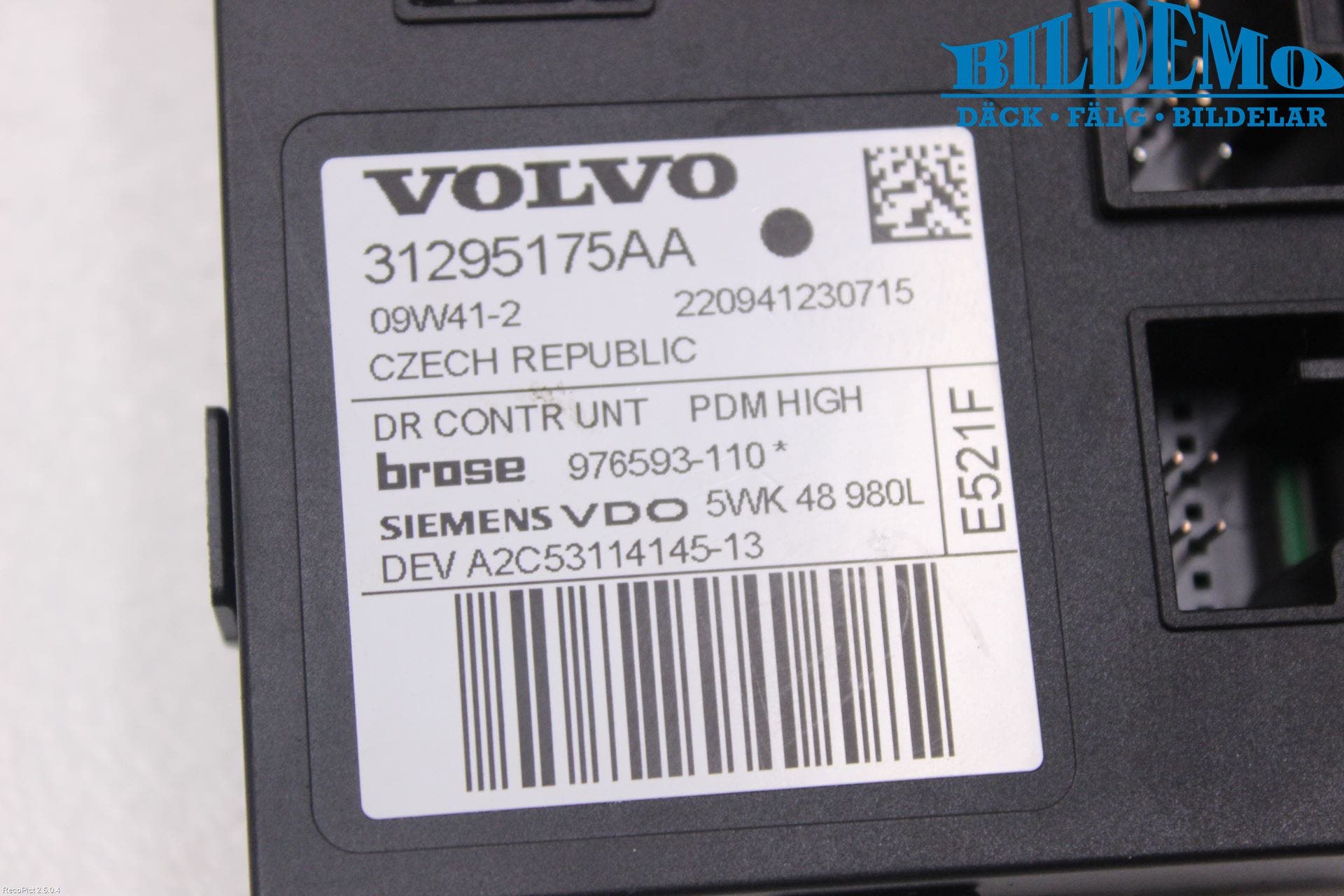 Volvo S40 08-12 Fönsterhissmotor