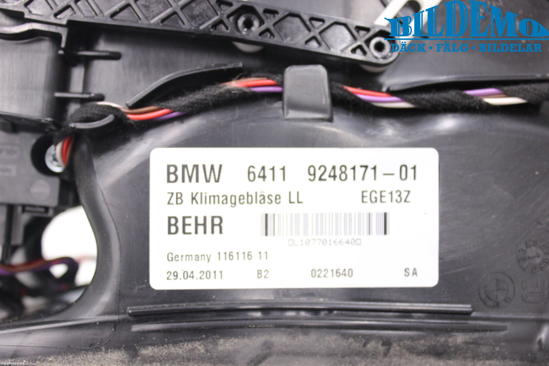 BMW 5 F10/F11/F18 09-17 Värmefläkt