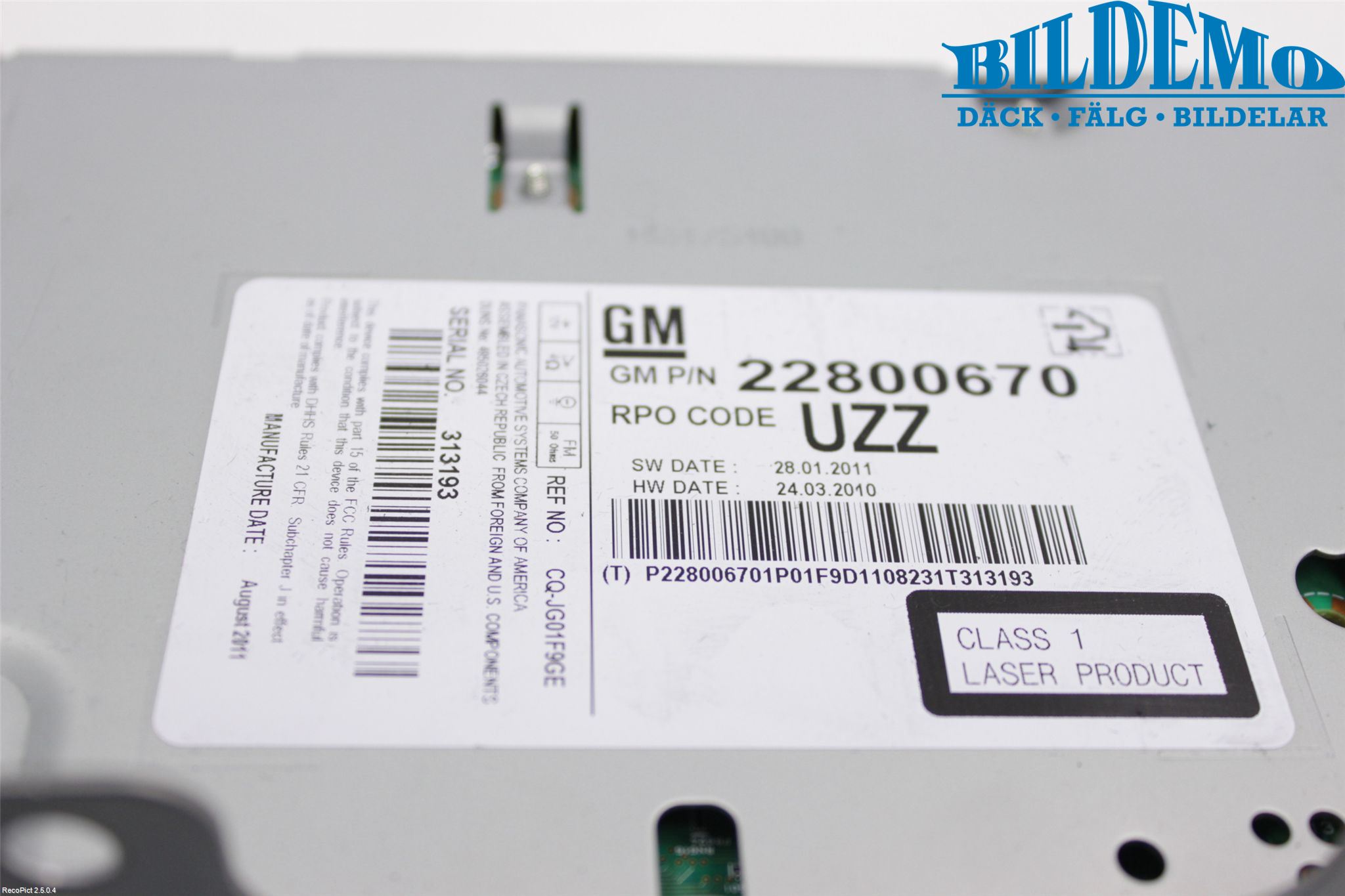 Opel INSIGNIA 09-16 Cd Radio - Multimediapanel