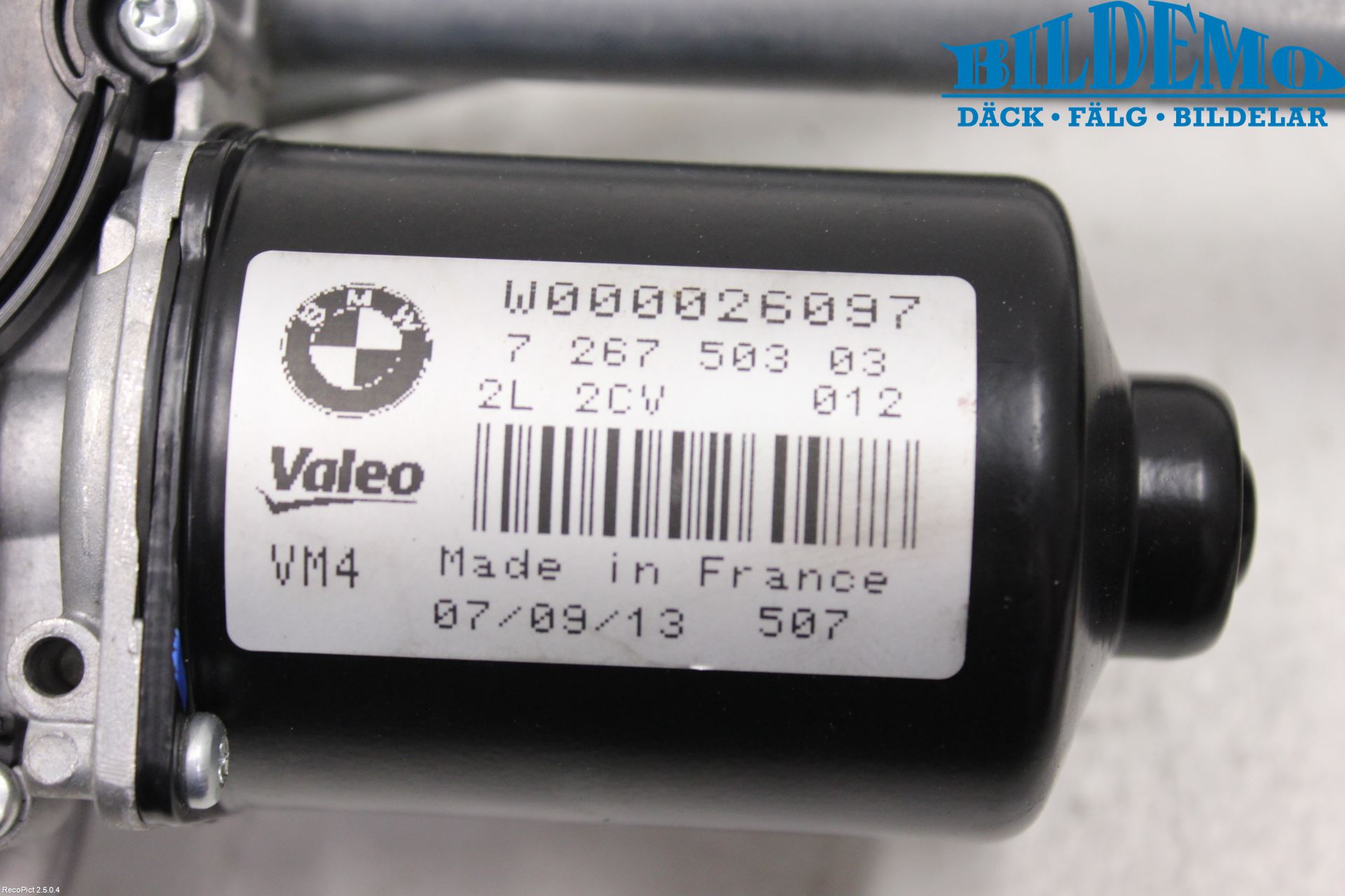 BMW 3 F30/F31/F80 12-19 Torkarmotor Vindruta
