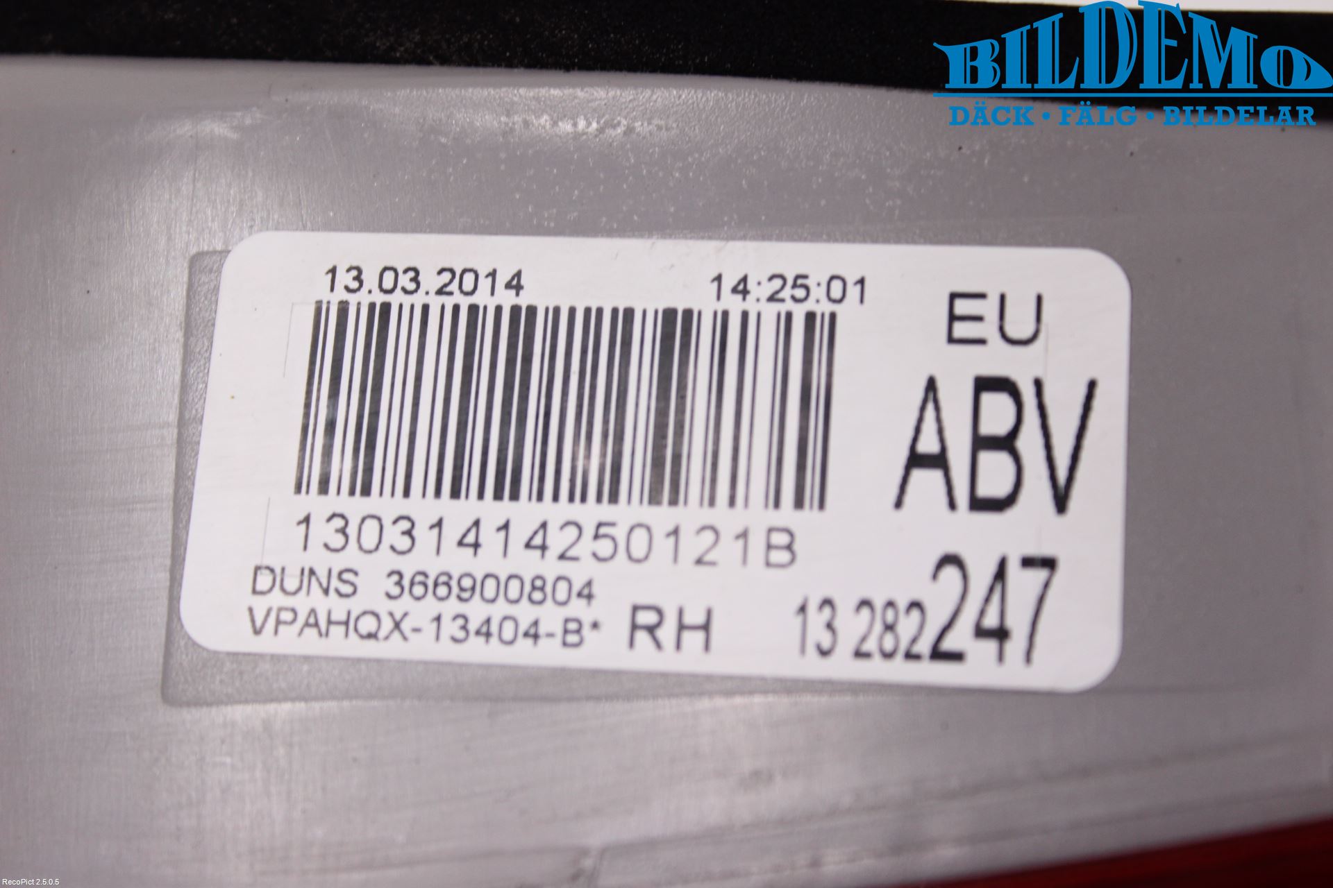 Opel ASTRA J 10-15 Bakljus Lucka Hö