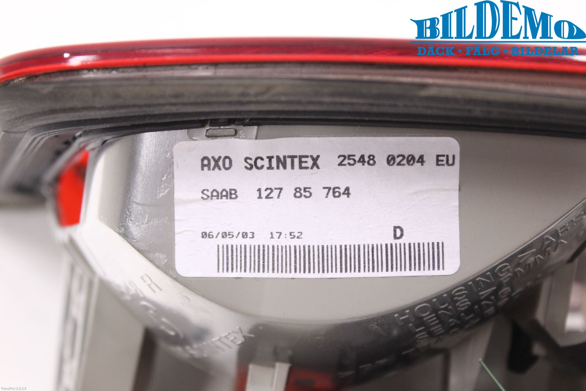 Saab 9-3 VER 2 Bakljus Lucka Hö