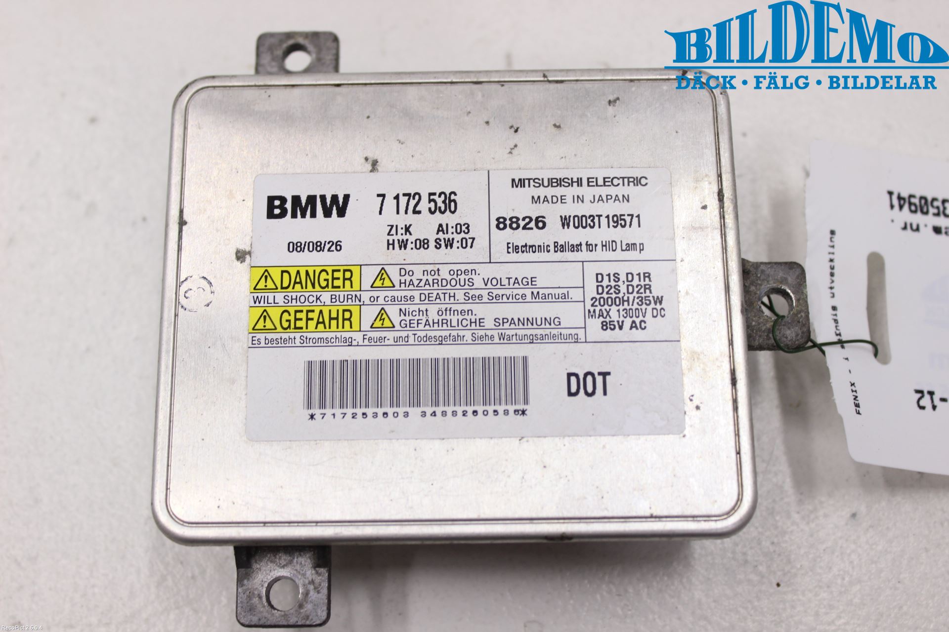 BMW 3 E90/91 SED/TOU 05-12 Styrenhet Strålkastare