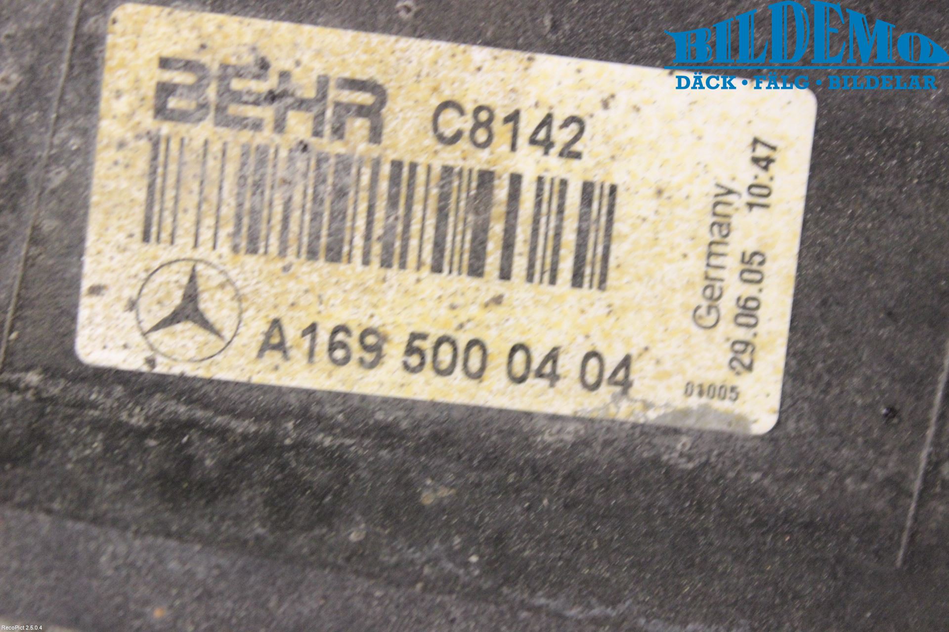 Mercedes-Benz MB A-KLASS (W169) 04-12 Kylare Man