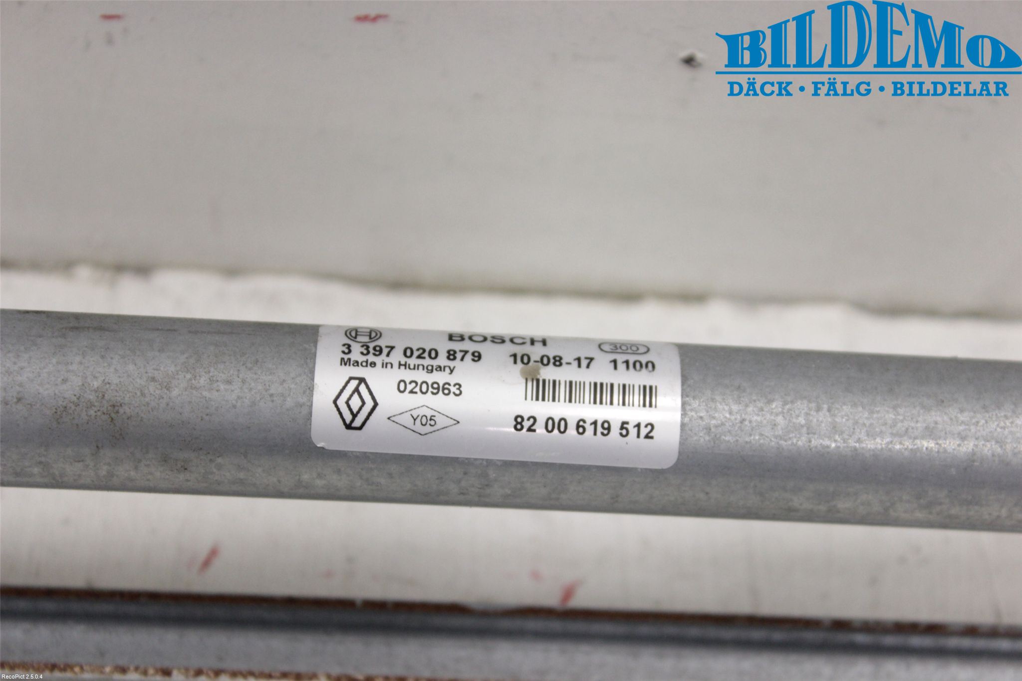 Dacia SANDERO 09-13 Torkarmekanism Vindruta