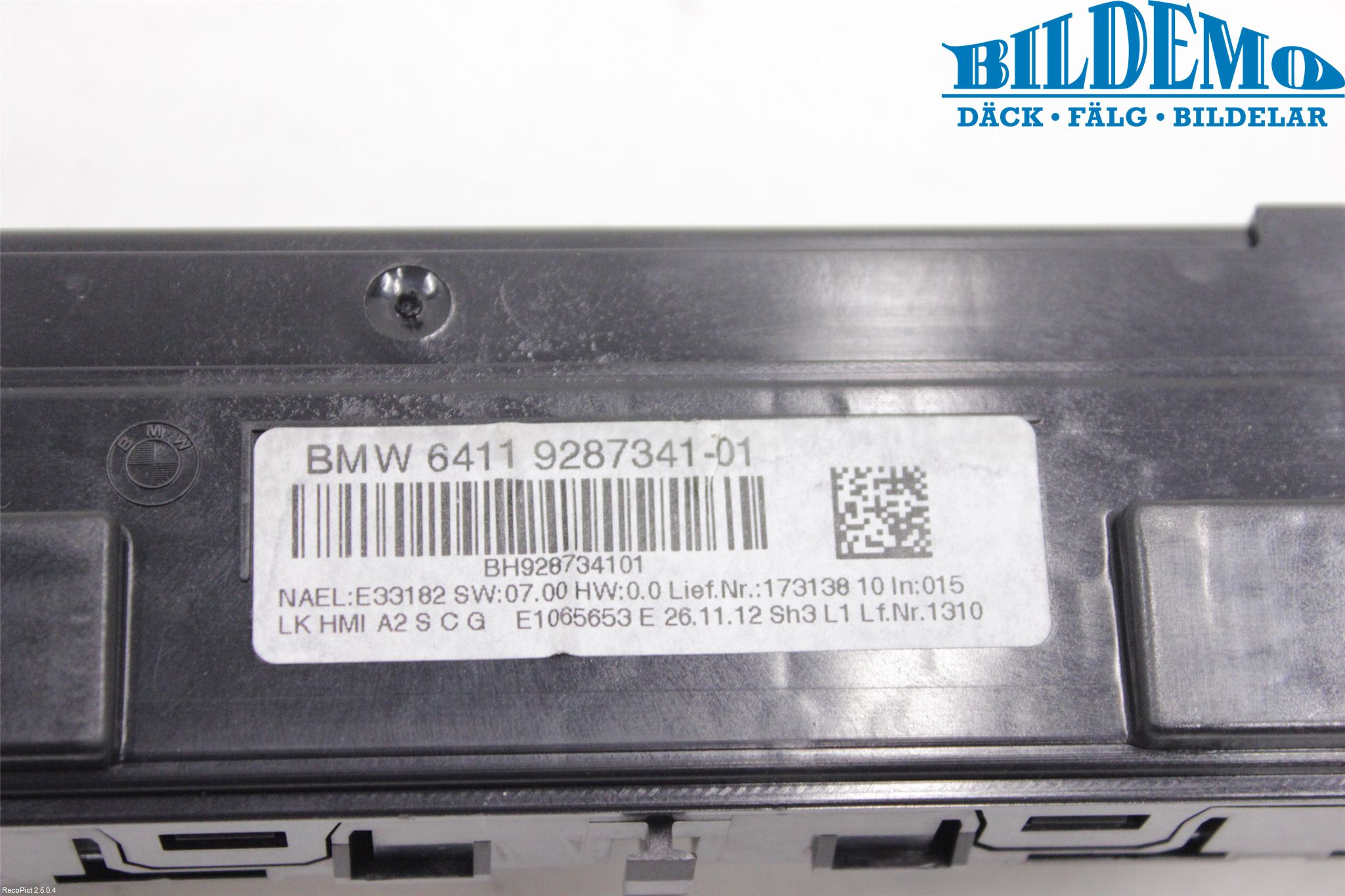 BMW 3 F30/F31/F80 12-19 Ac Styrenhet Ac Manöveren