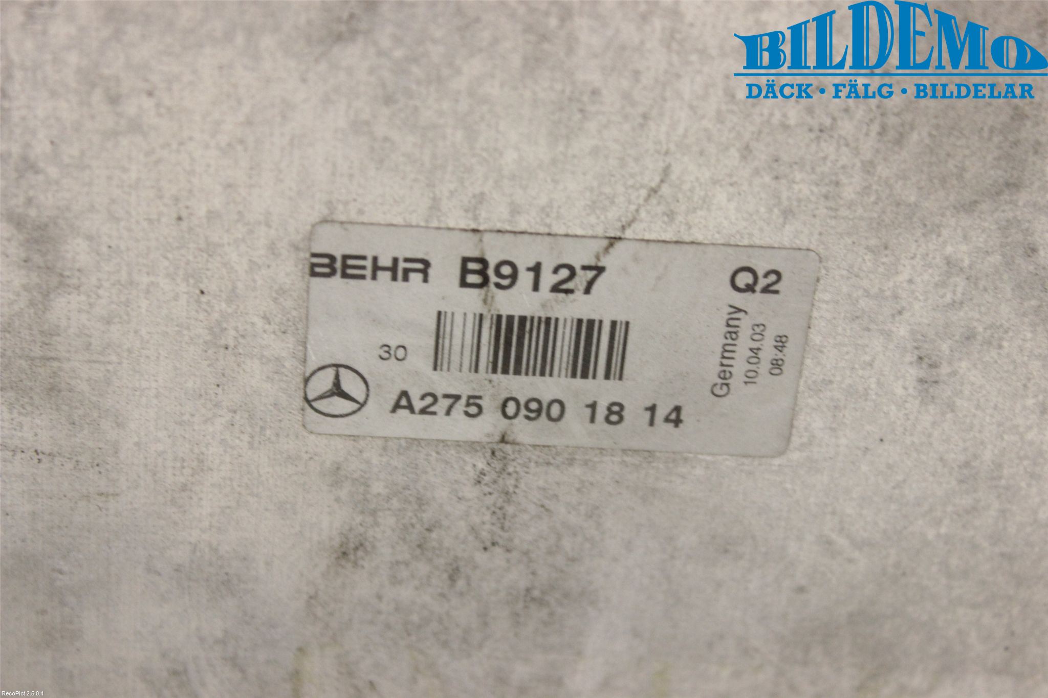 Mercedes-Benz MB SL-KLASS (R230) 00-11 Laddluft-Intercooler Kyl