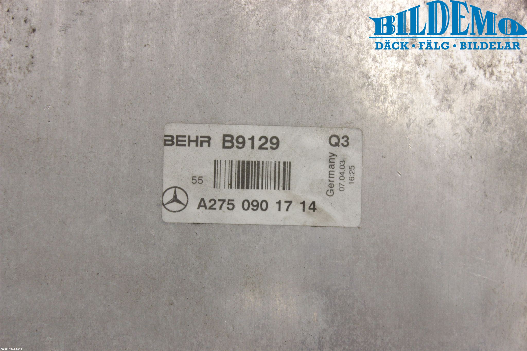 Mercedes-Benz MB SL-KLASS (R230) 00-11 Laddluft-Intercooler Kyl