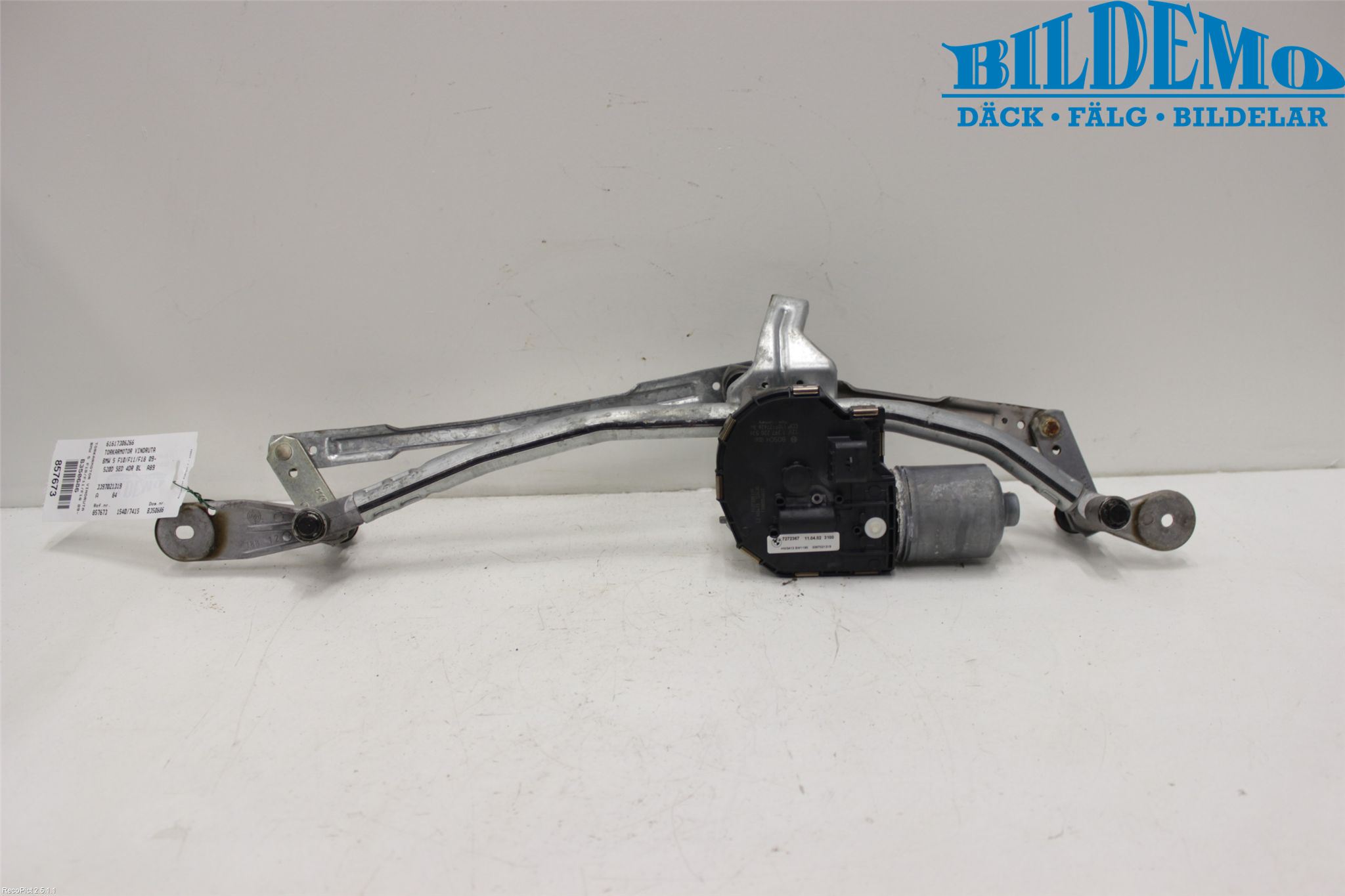 BMW 5 F10/F11/F18 09-17 Torkarmotor Vindruta